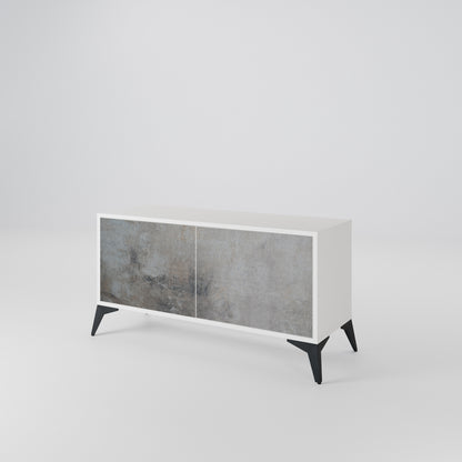CONCRETE WALL Kompakt TV-bänk med 2 dörrar