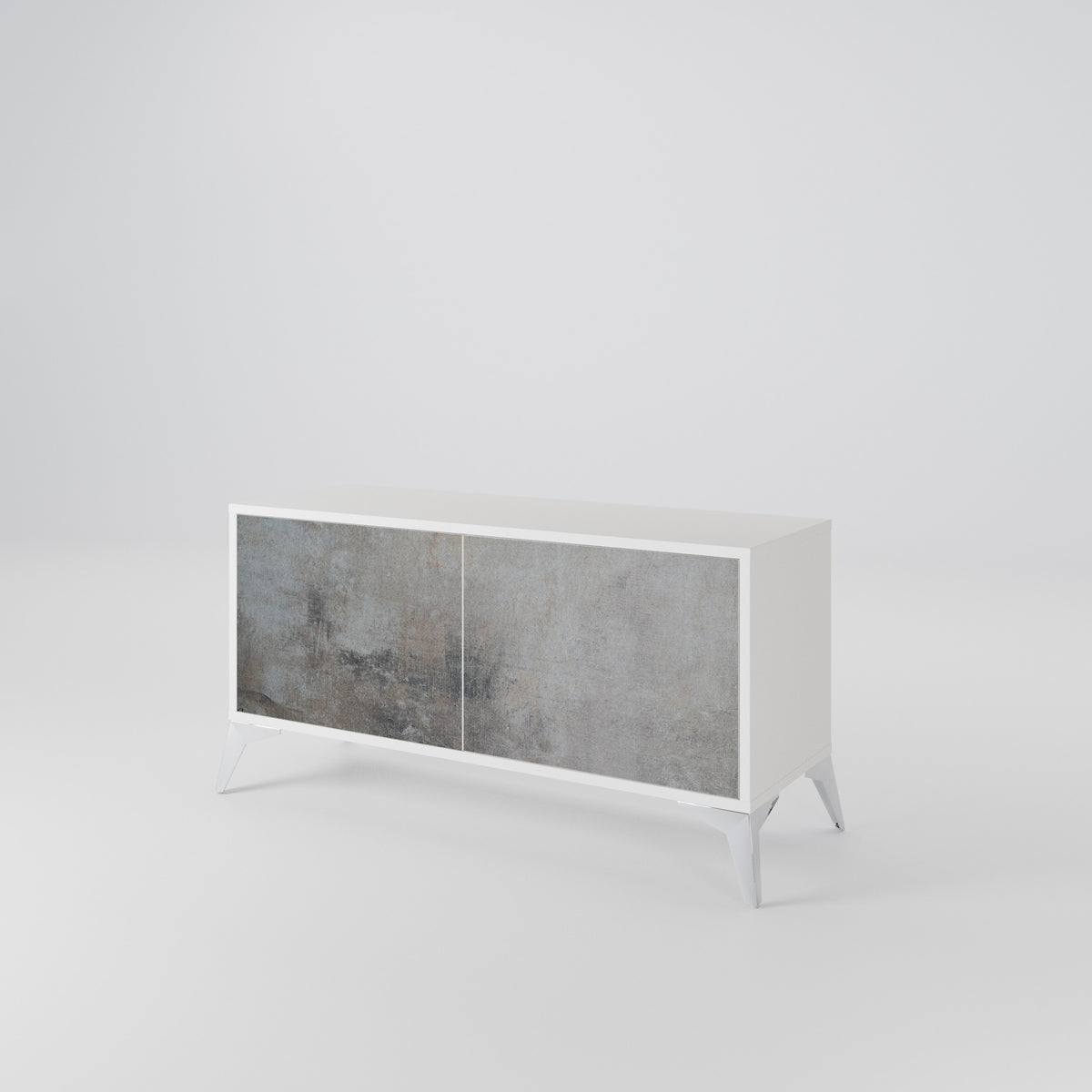 CONCRETE WALL Kompakt TV-bänk med 2 dörrar
