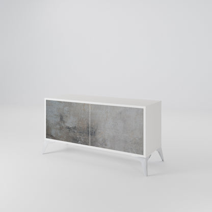 CONCRETE WALL Kompakt TV-bänk med 2 dörrar