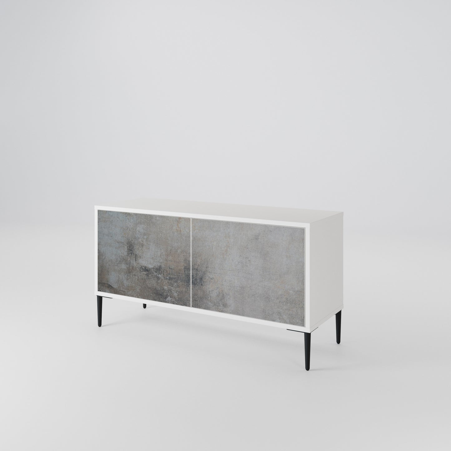 CONCRETE WALL Kompakt TV-bänk med 2 dörrar