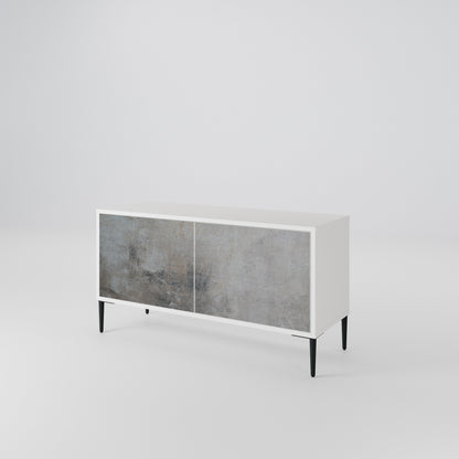 CONCRETE WALL Kompakt TV-bänk med 2 dörrar