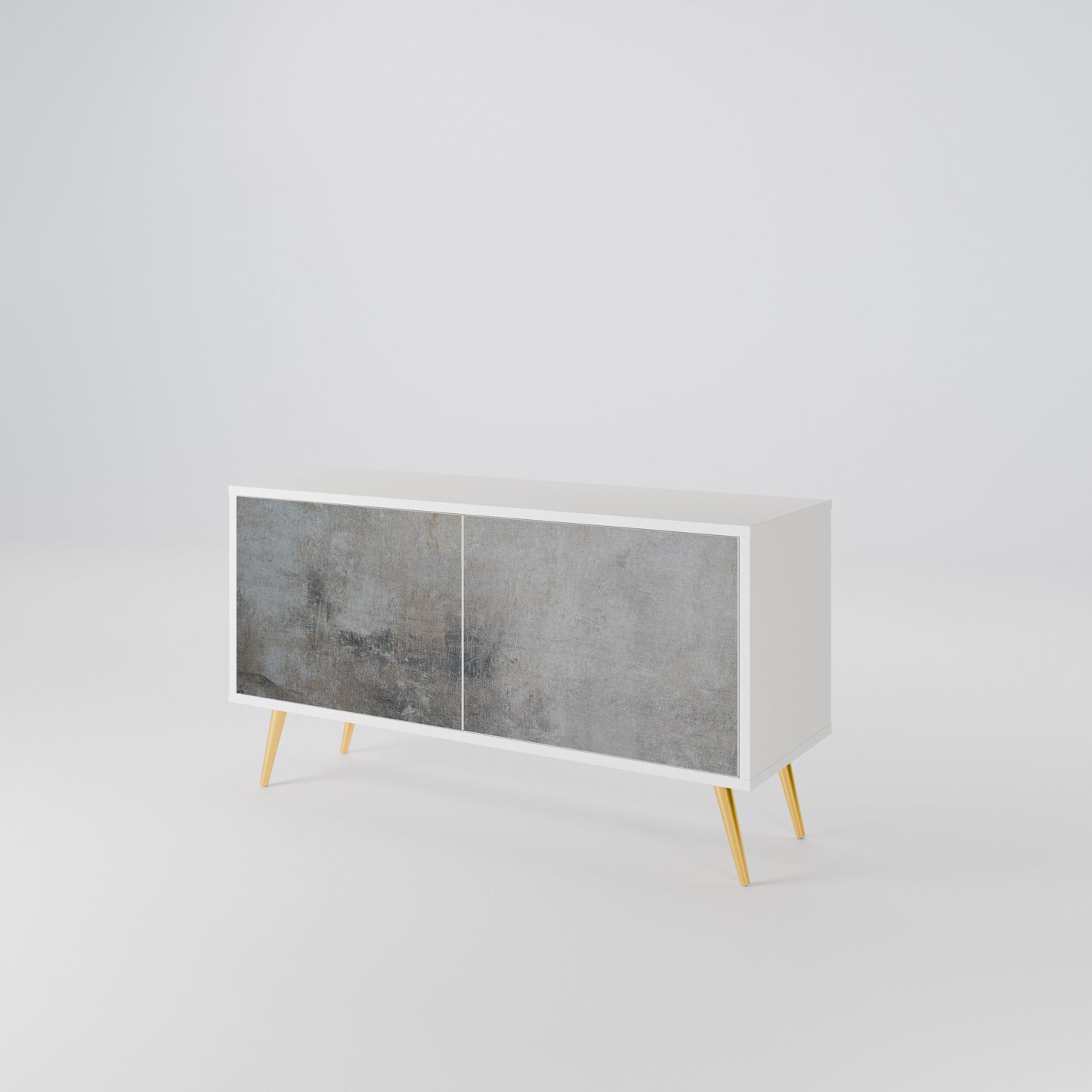 CONCRETE WALL Kompakt TV-bänk med 2 dörrar