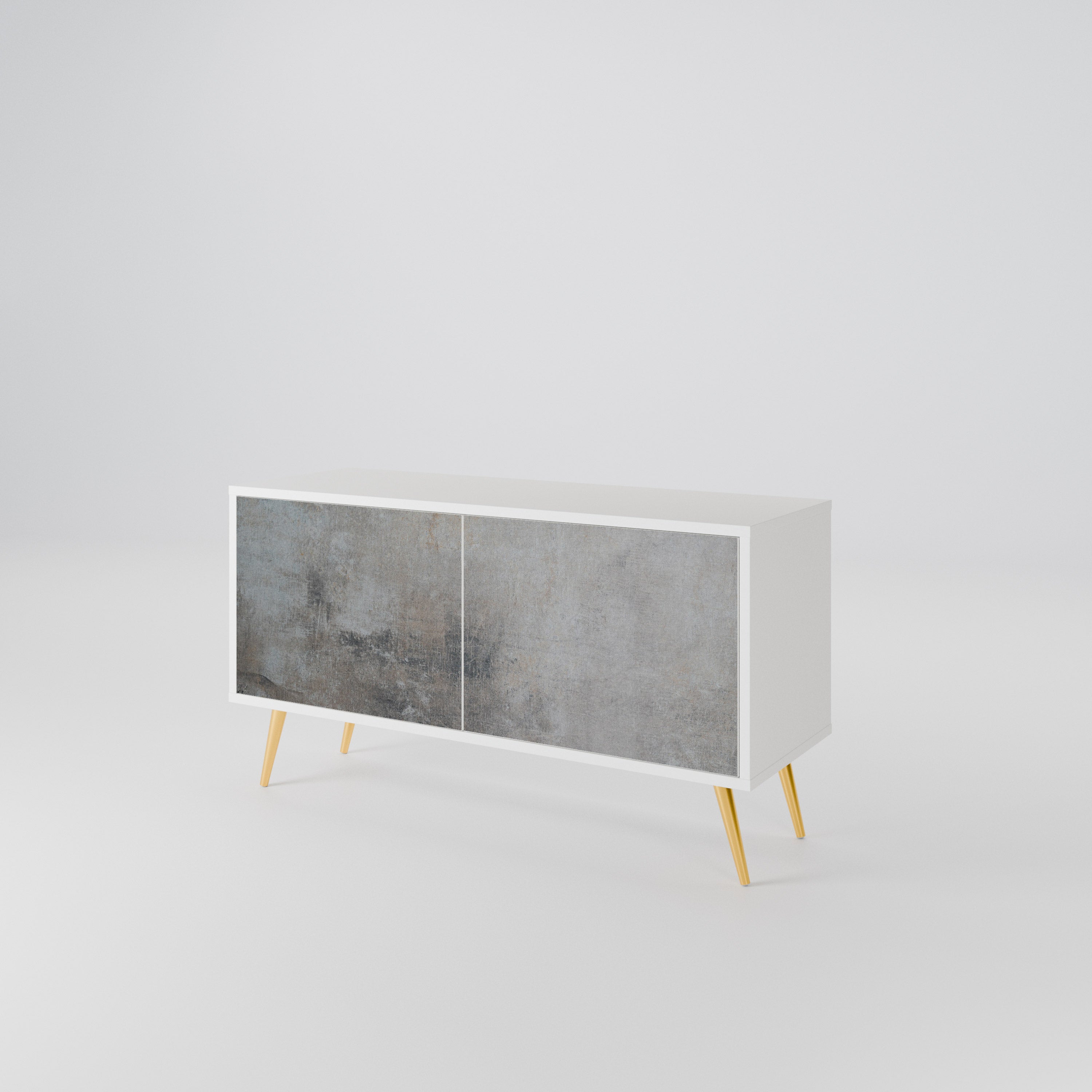 CONCRETE WALL Kompakt TV-bänk med 2 dörrar
