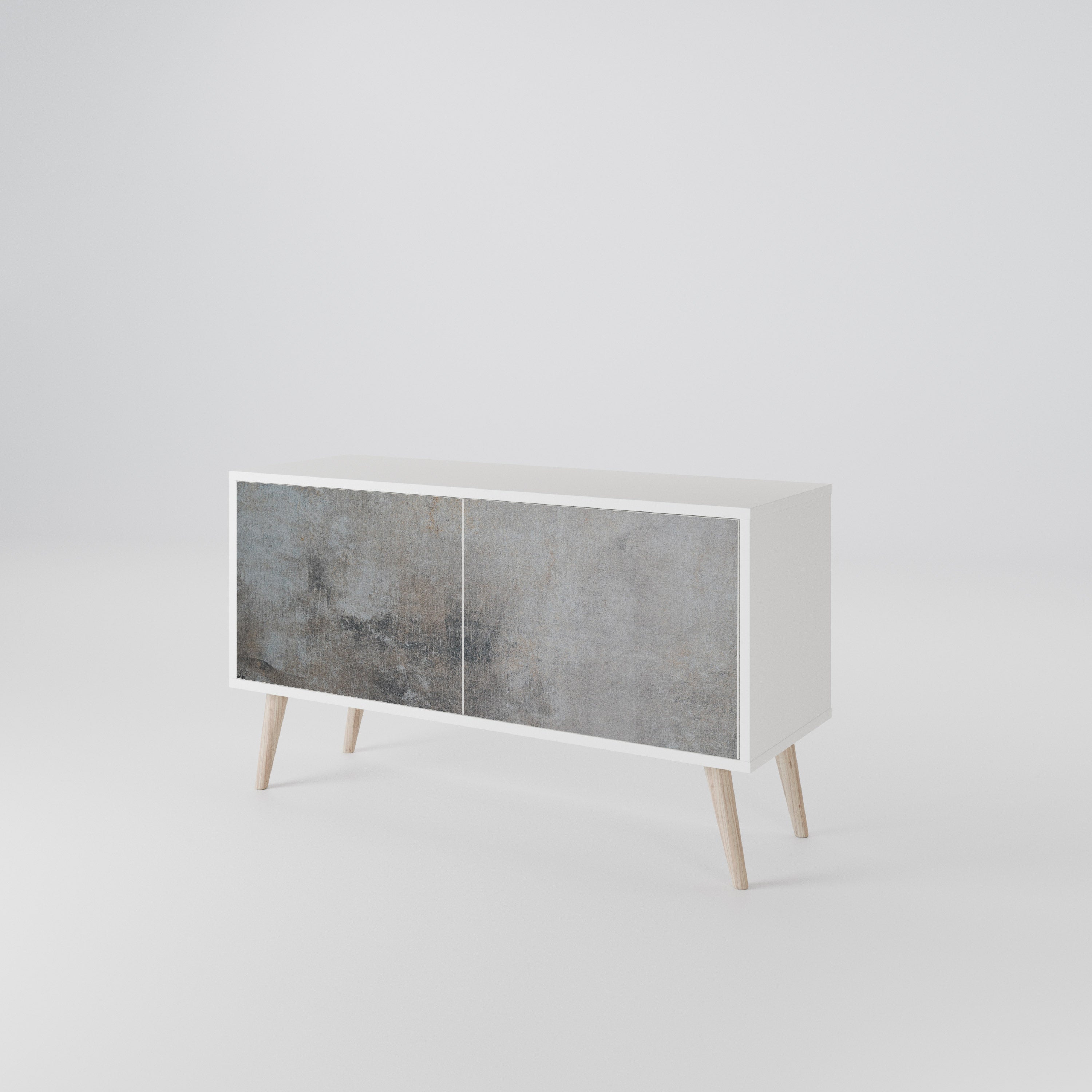 CONCRETE WALL Kompakt TV-bänk med 2 dörrar