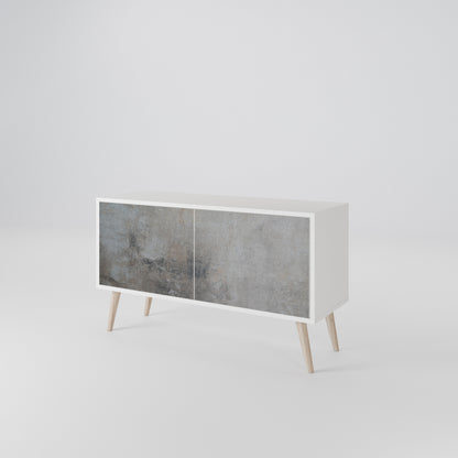 CONCRETE WALL Kompakt TV-bänk med 2 dörrar