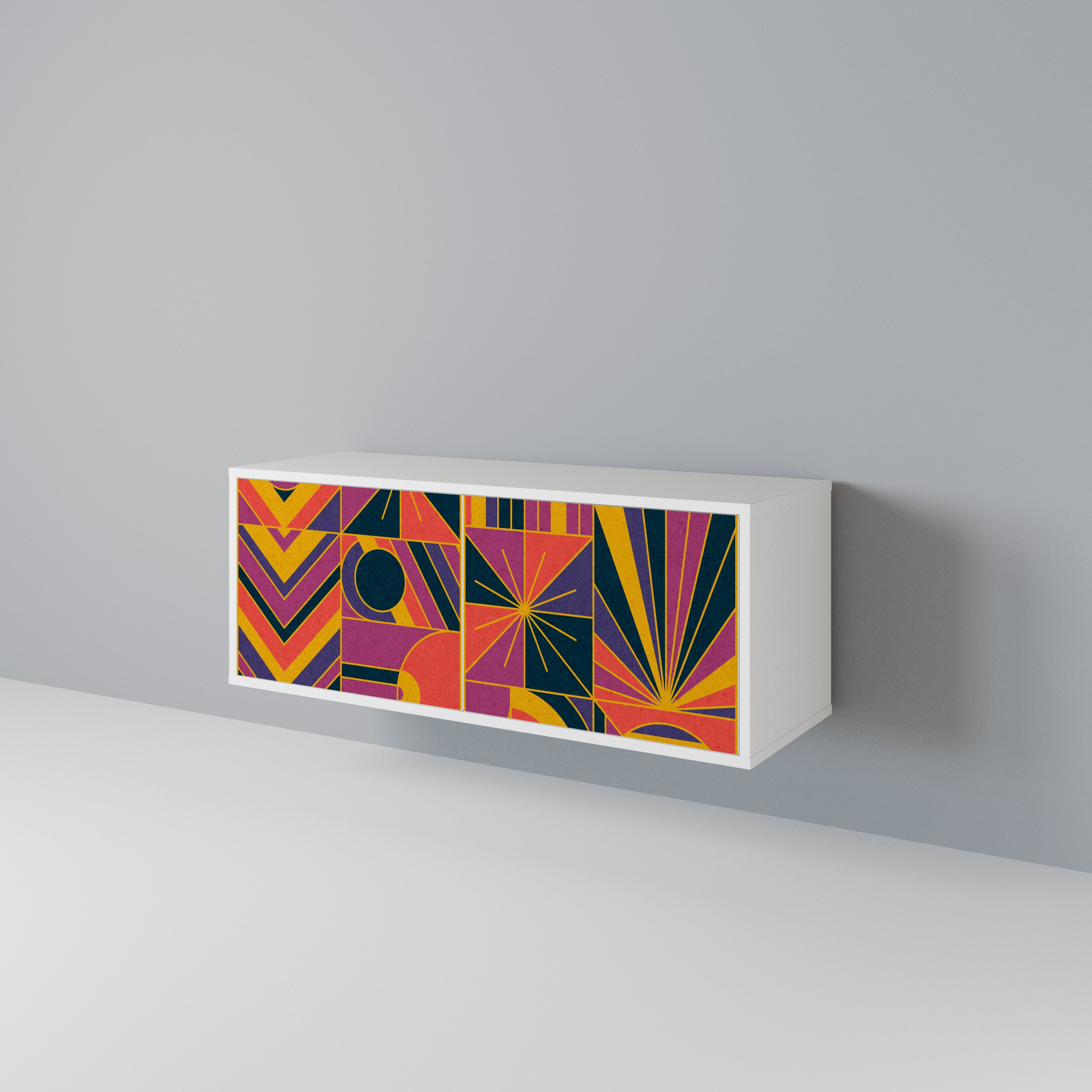 ELECTRIC PATTERNS Kompakt TV-bänk med 2 dörrar