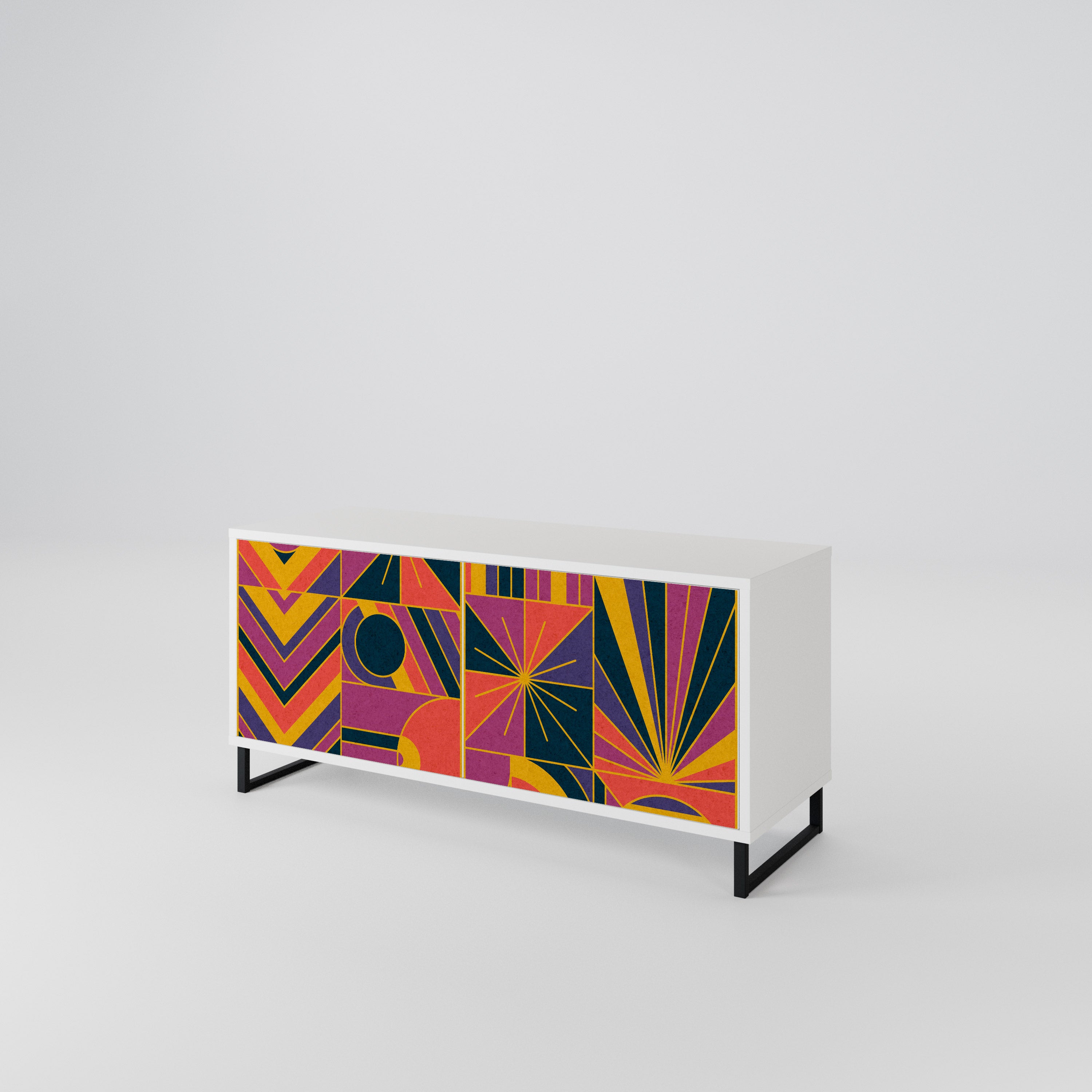 ELECTRIC PATTERNS Kompakt TV-bänk med 2 dörrar