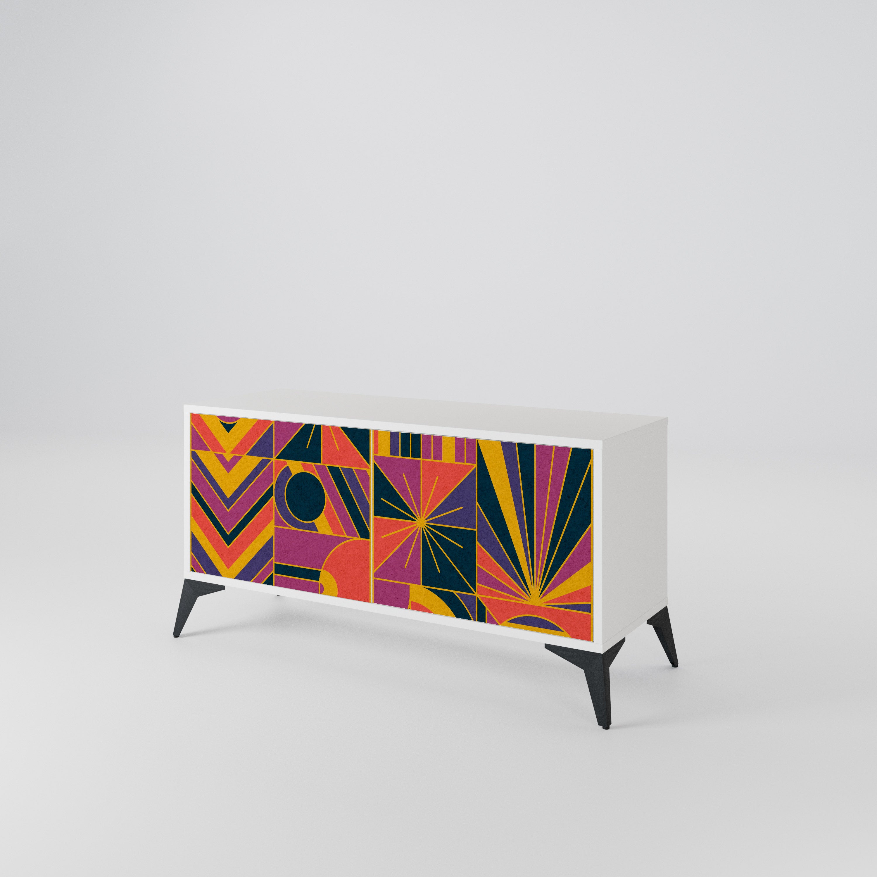 ELECTRIC PATTERNS Kompakt TV-bänk med 2 dörrar