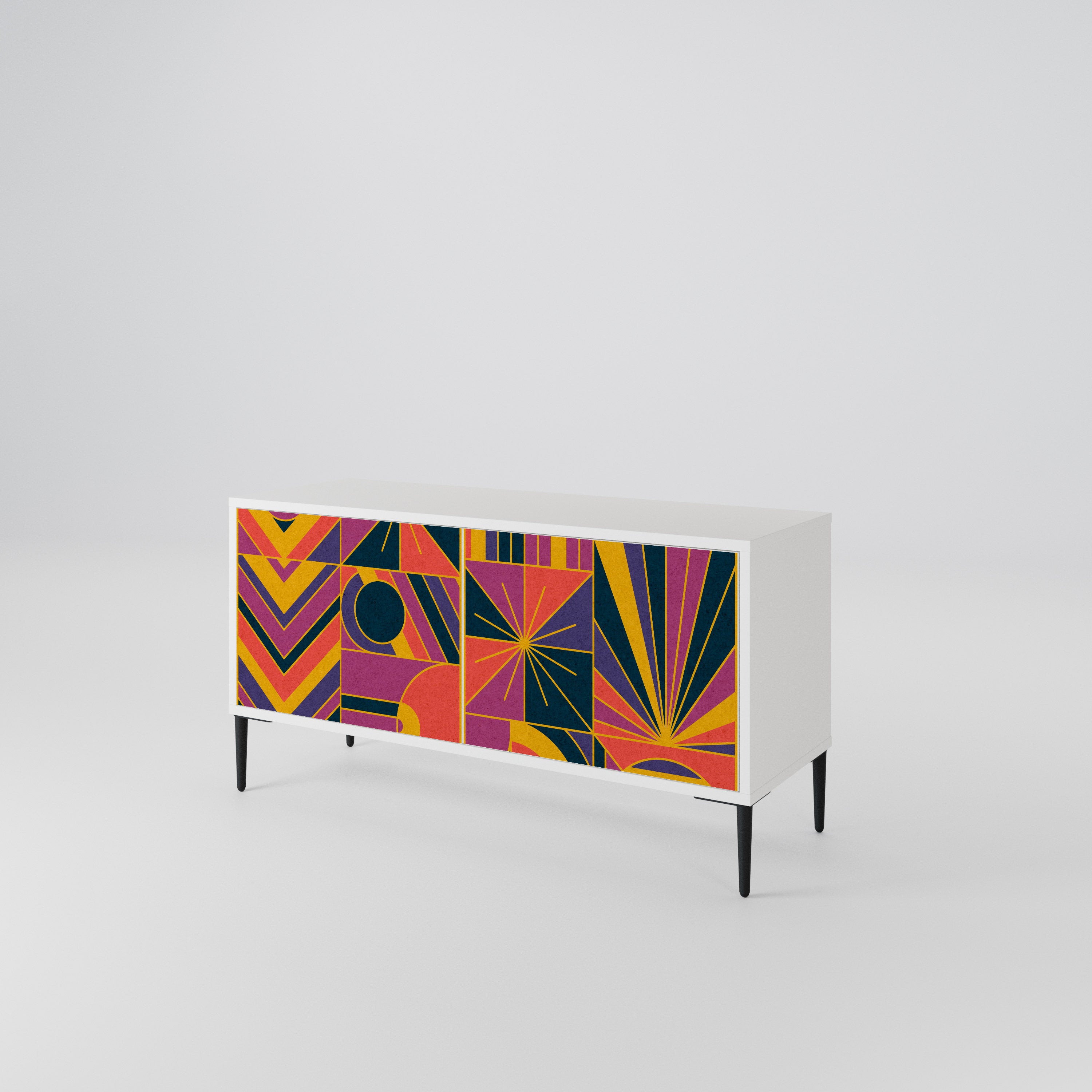 ELECTRIC PATTERNS Kompakt TV-bänk med 2 dörrar