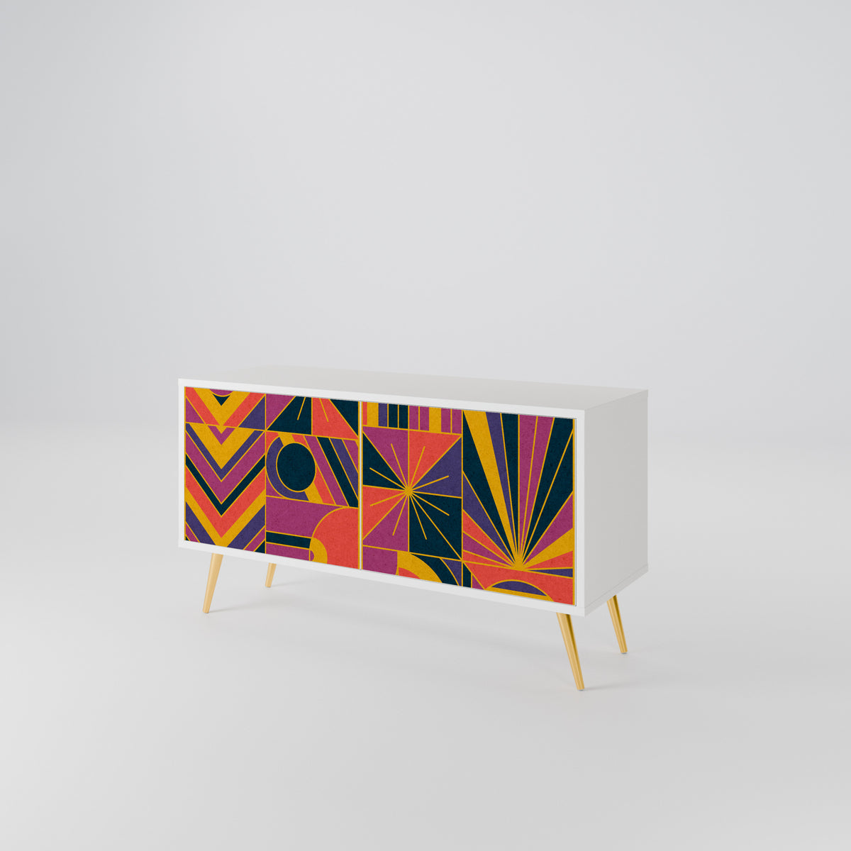 ELECTRIC PATTERNS Kompakt TV-bänk med 2 dörrar