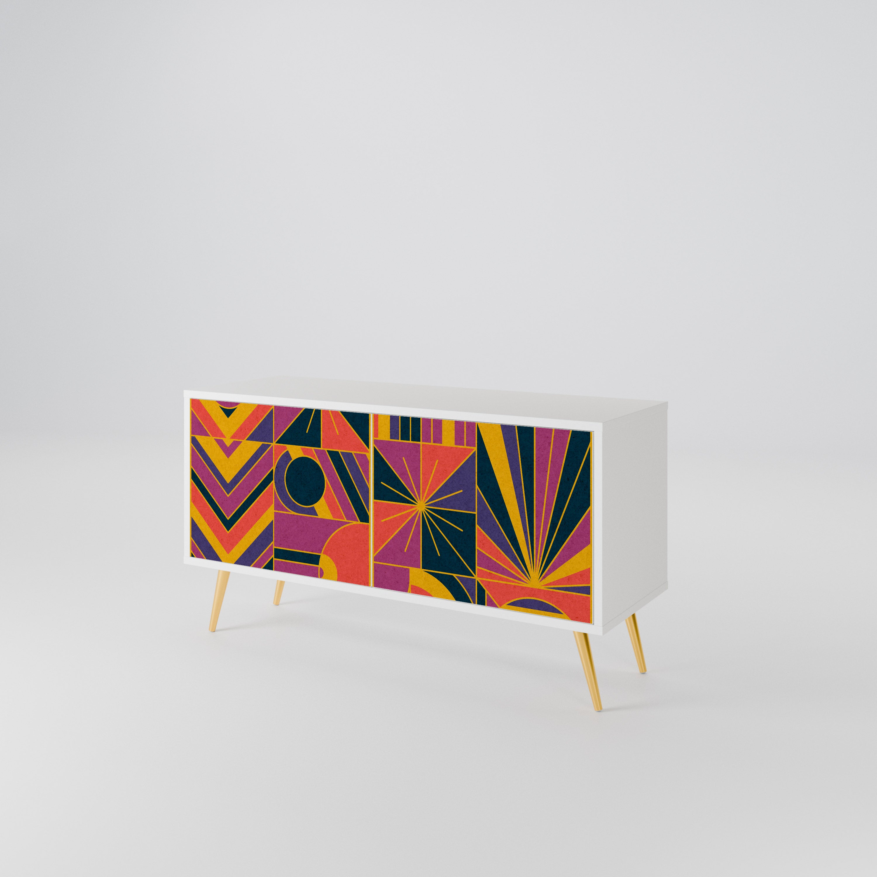 ELECTRIC PATTERNS Kompakt TV-bänk med 2 dörrar