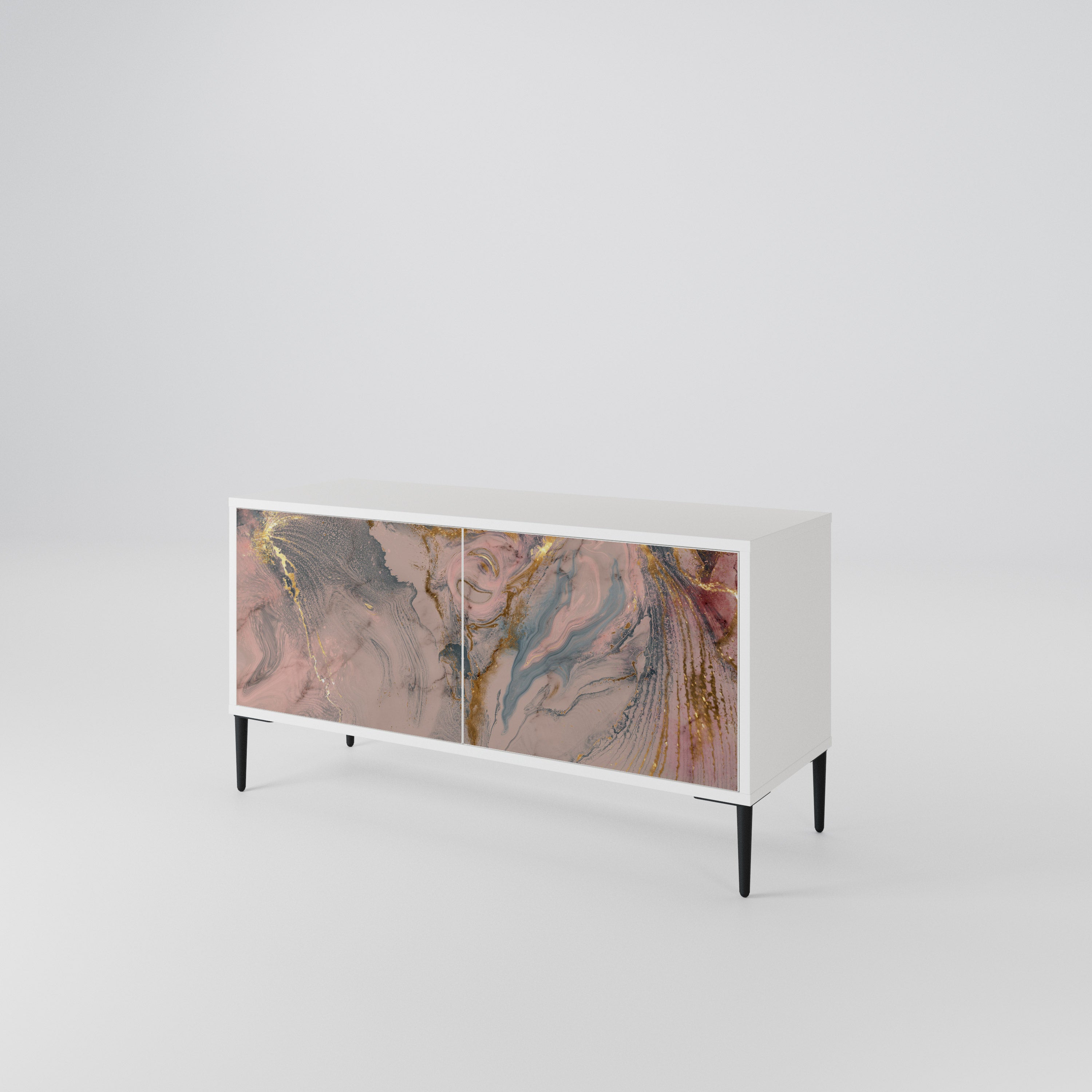 GILDED SWIRLS Kompakt TV-bänk med 2 dörrar