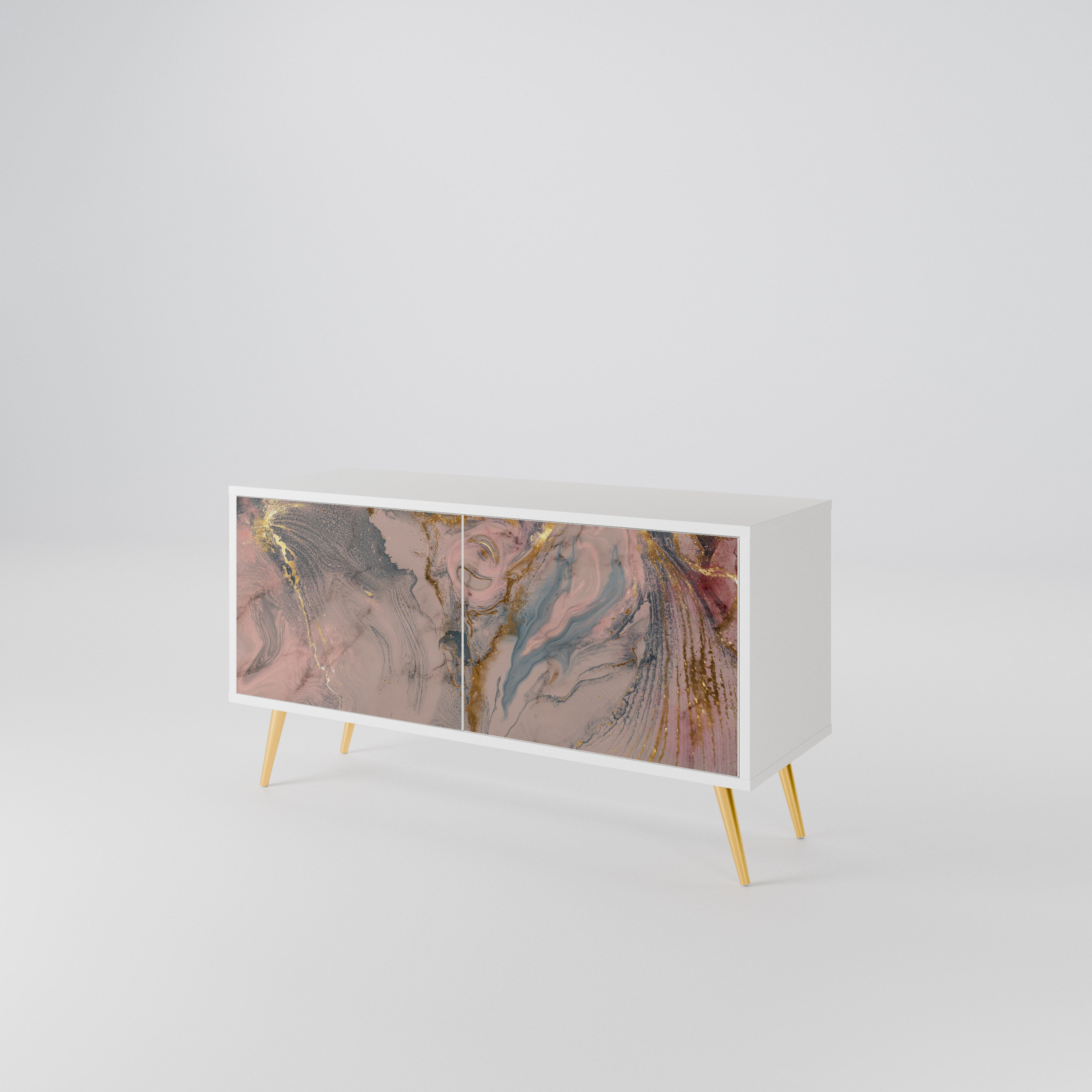 GILDED SWIRLS Kompakt TV-bänk med 2 dörrar