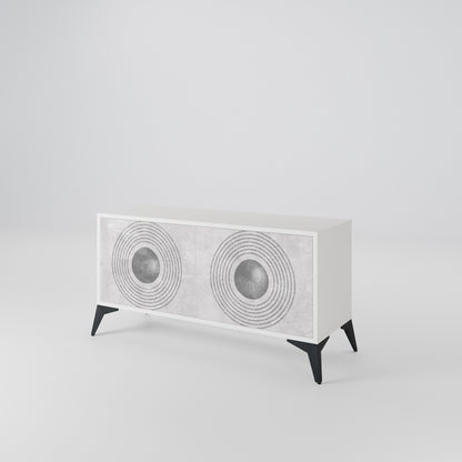 SOLID CIRCLES Kompakt TV-bänk med 2 dörrar