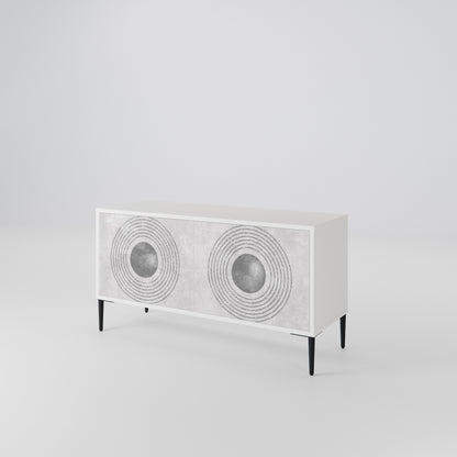 SOLID CIRCLES Kompakt TV-bänk med 2 dörrar