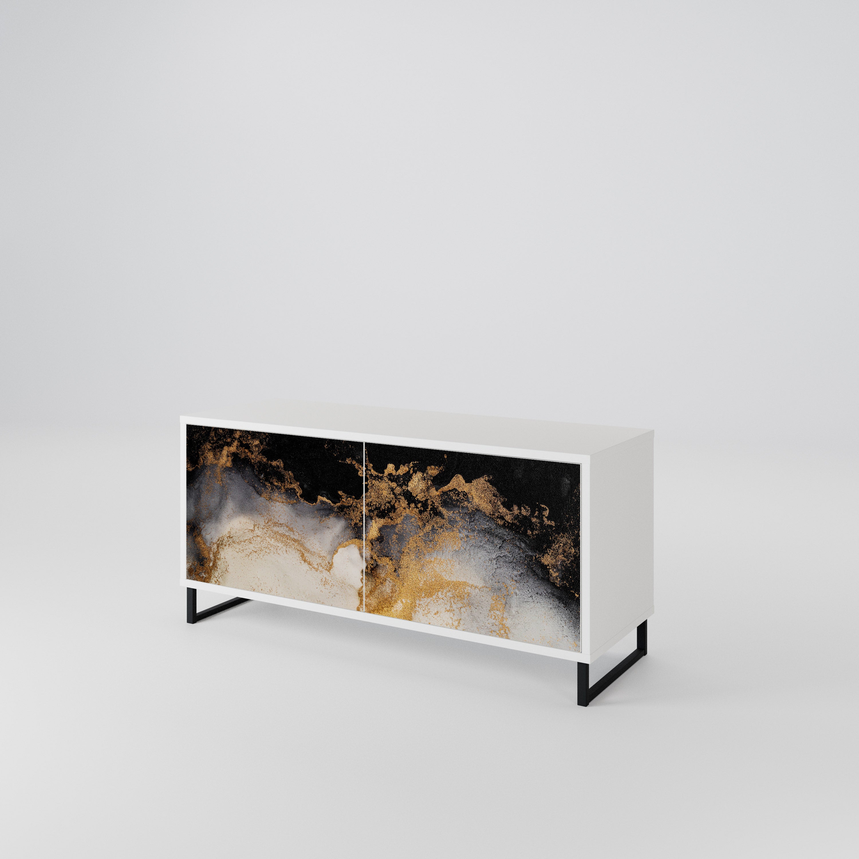 MARBLE OF TOMMORROW Kompakt TV-bänk med 2 dörrar