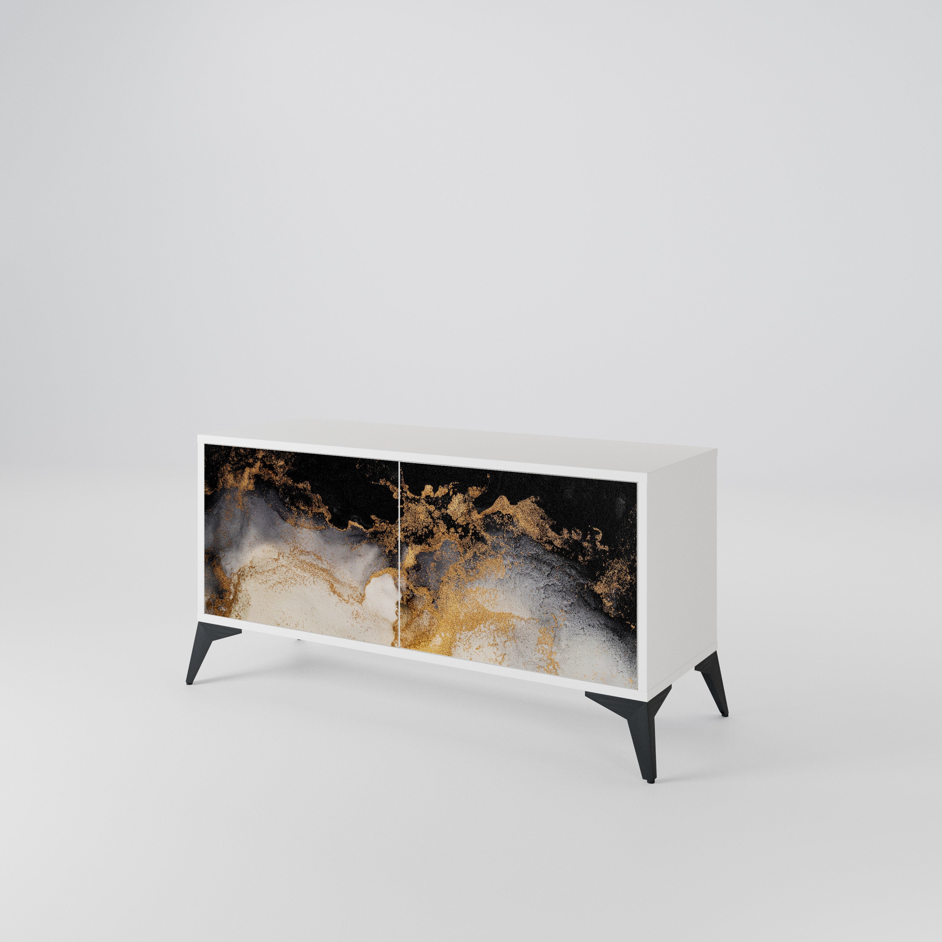 MARBLE OF TOMMORROW Kompakt TV-bänk med 2 dörrar