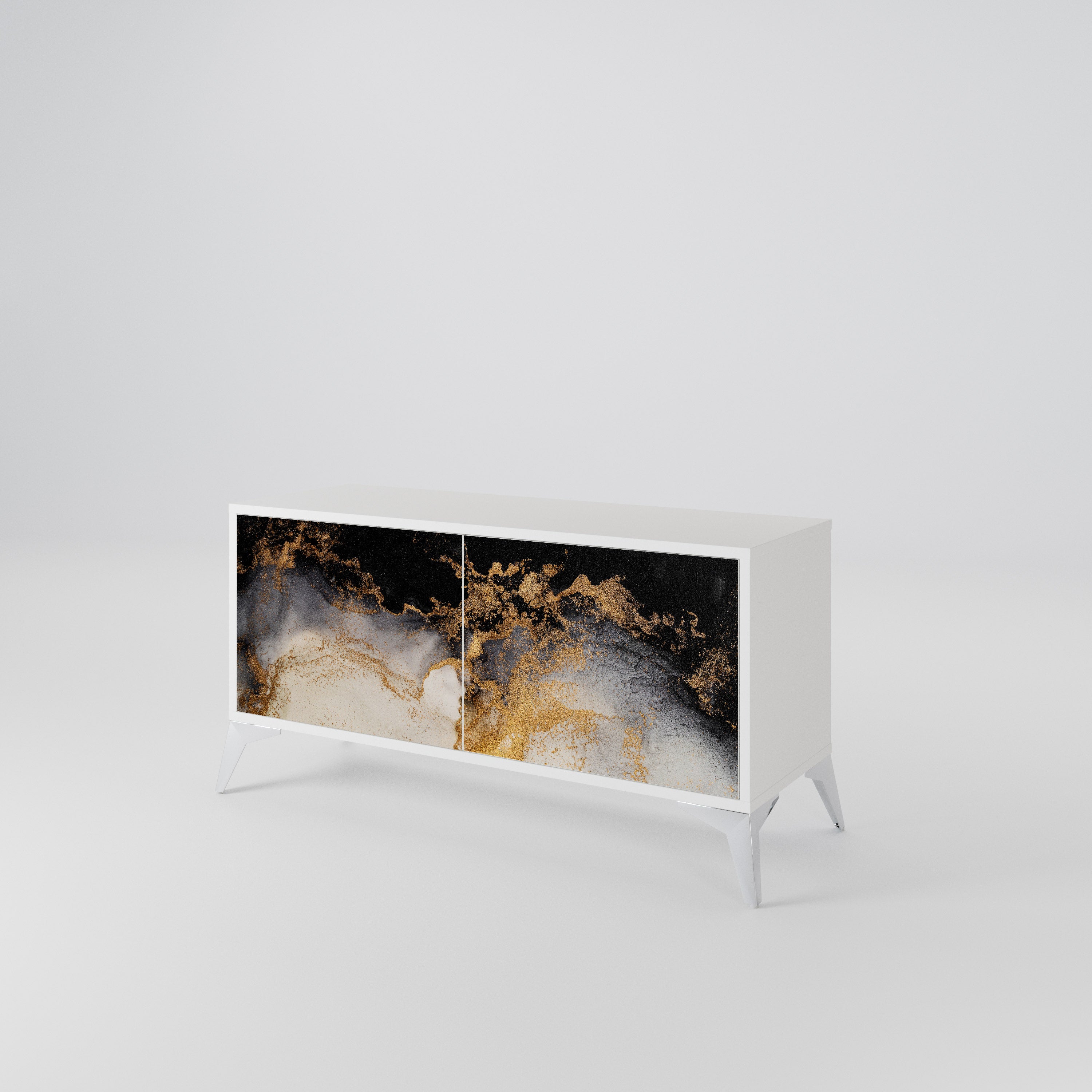MARBLE OF TOMMORROW Kompakt TV-bänk med 2 dörrar