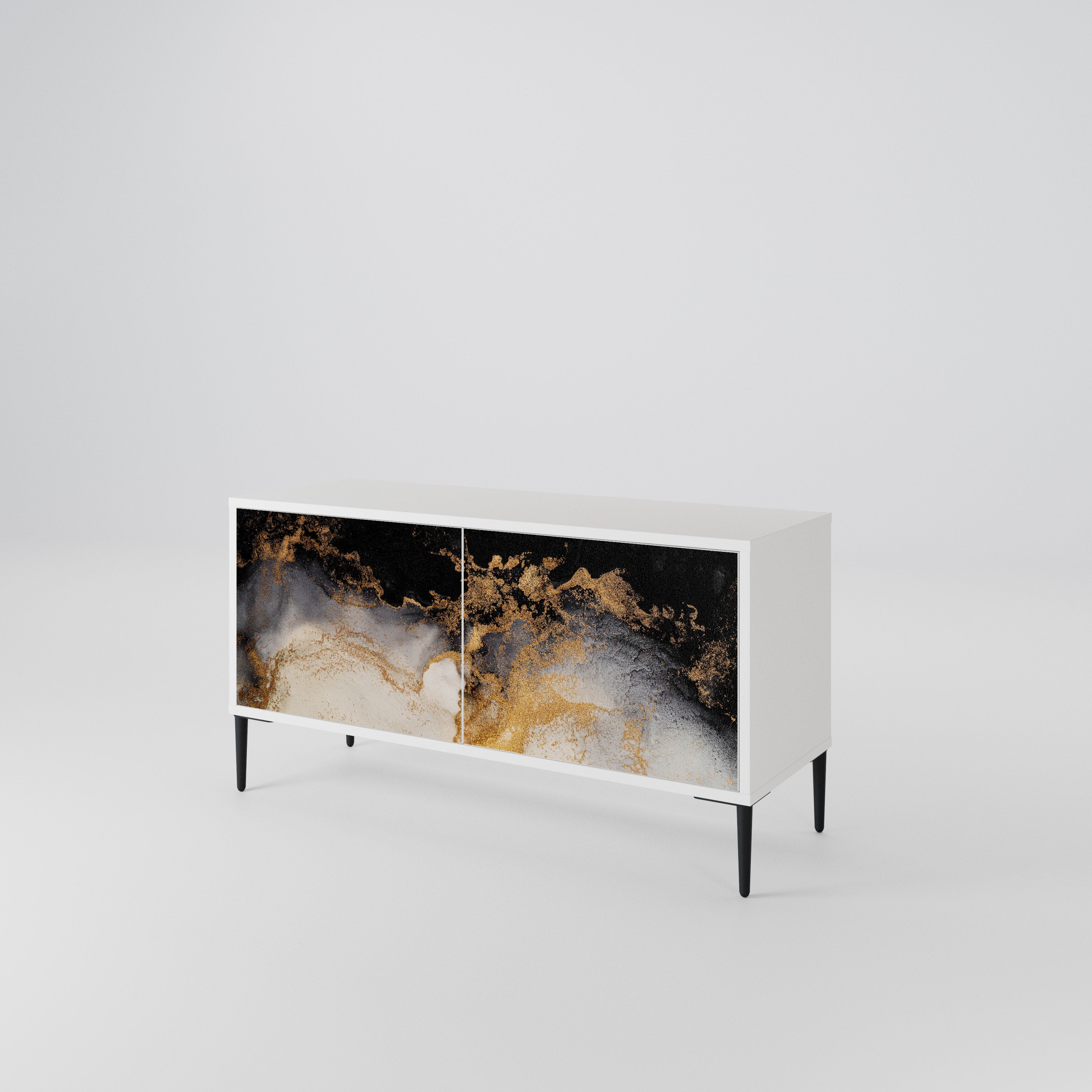 MARBLE OF TOMMORROW Kompakt TV-bänk med 2 dörrar