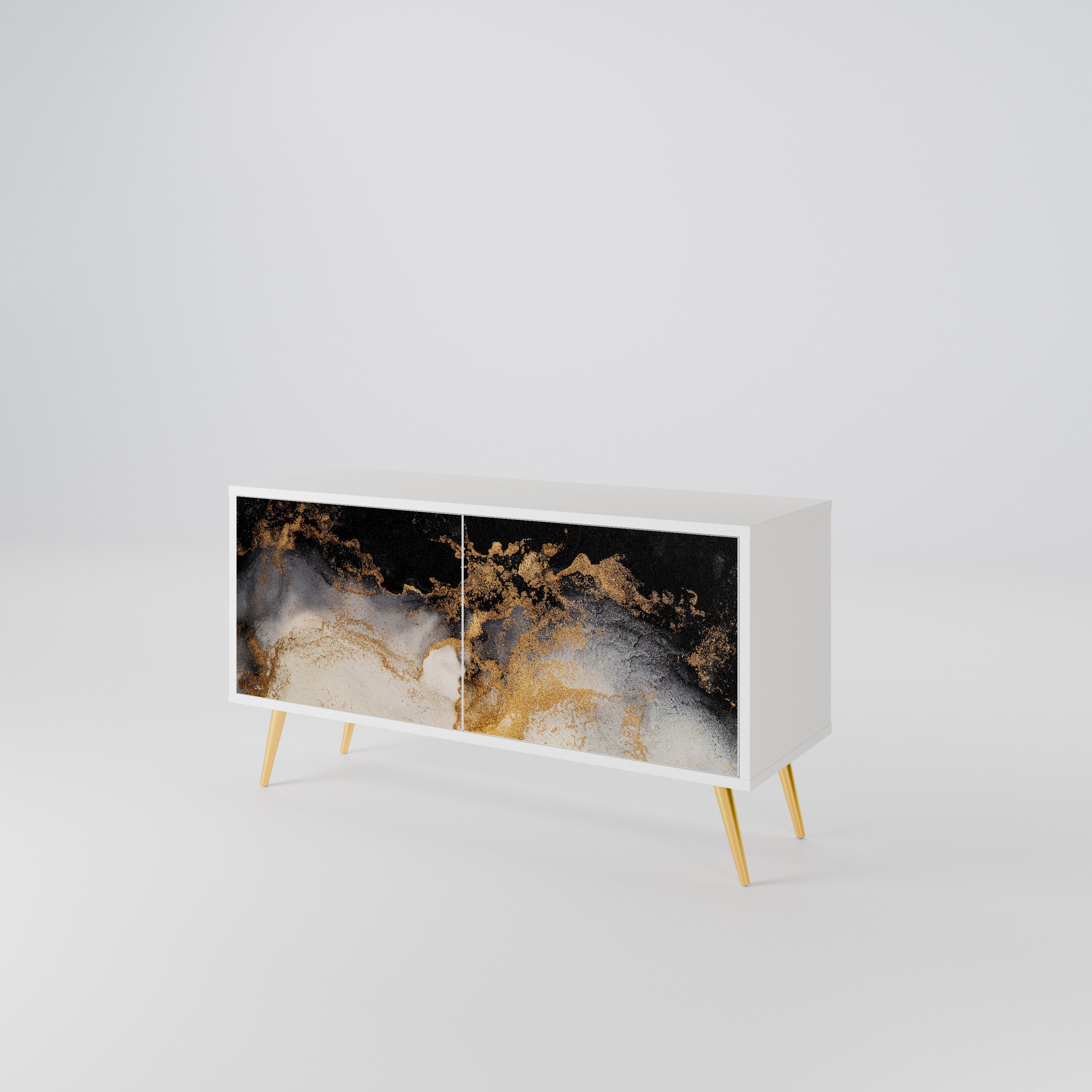 MARBLE OF TOMMORROW Kompakt TV-bänk med 2 dörrar