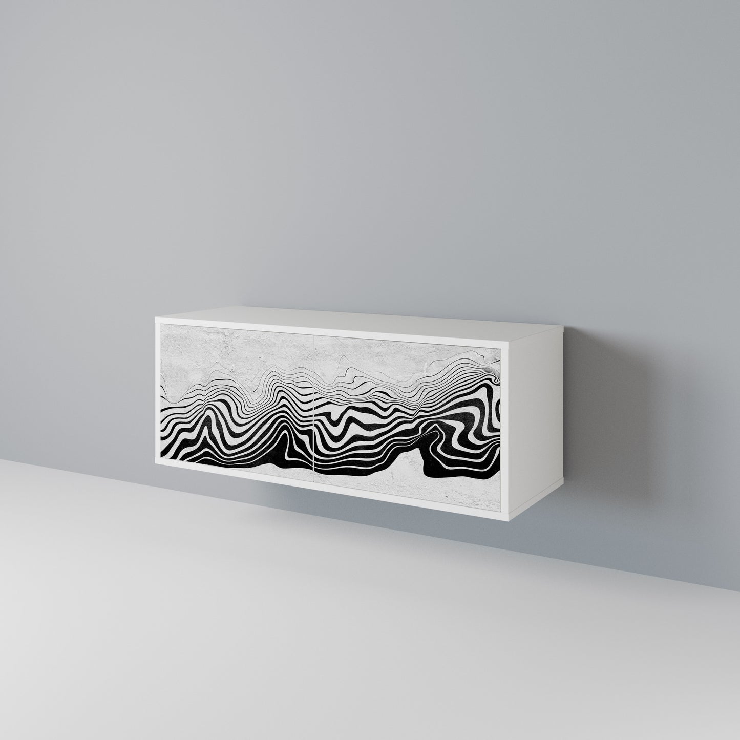 MONOCHROME MIRAGE Kompakt TV-bänk med 2 dörrar
