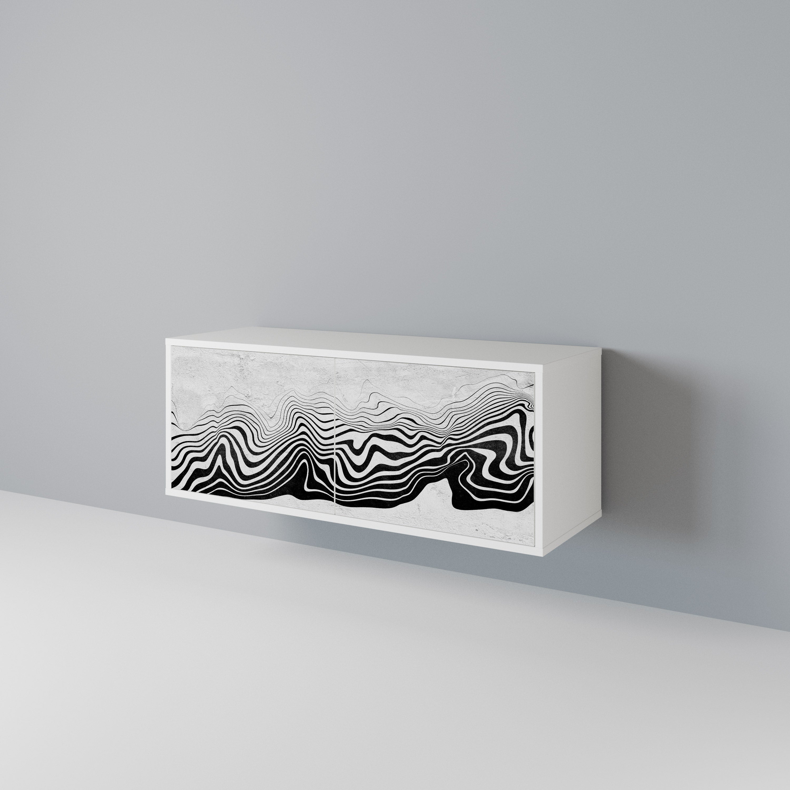 MONOCHROME MIRAGE Kompakt TV-bänk med 2 dörrar