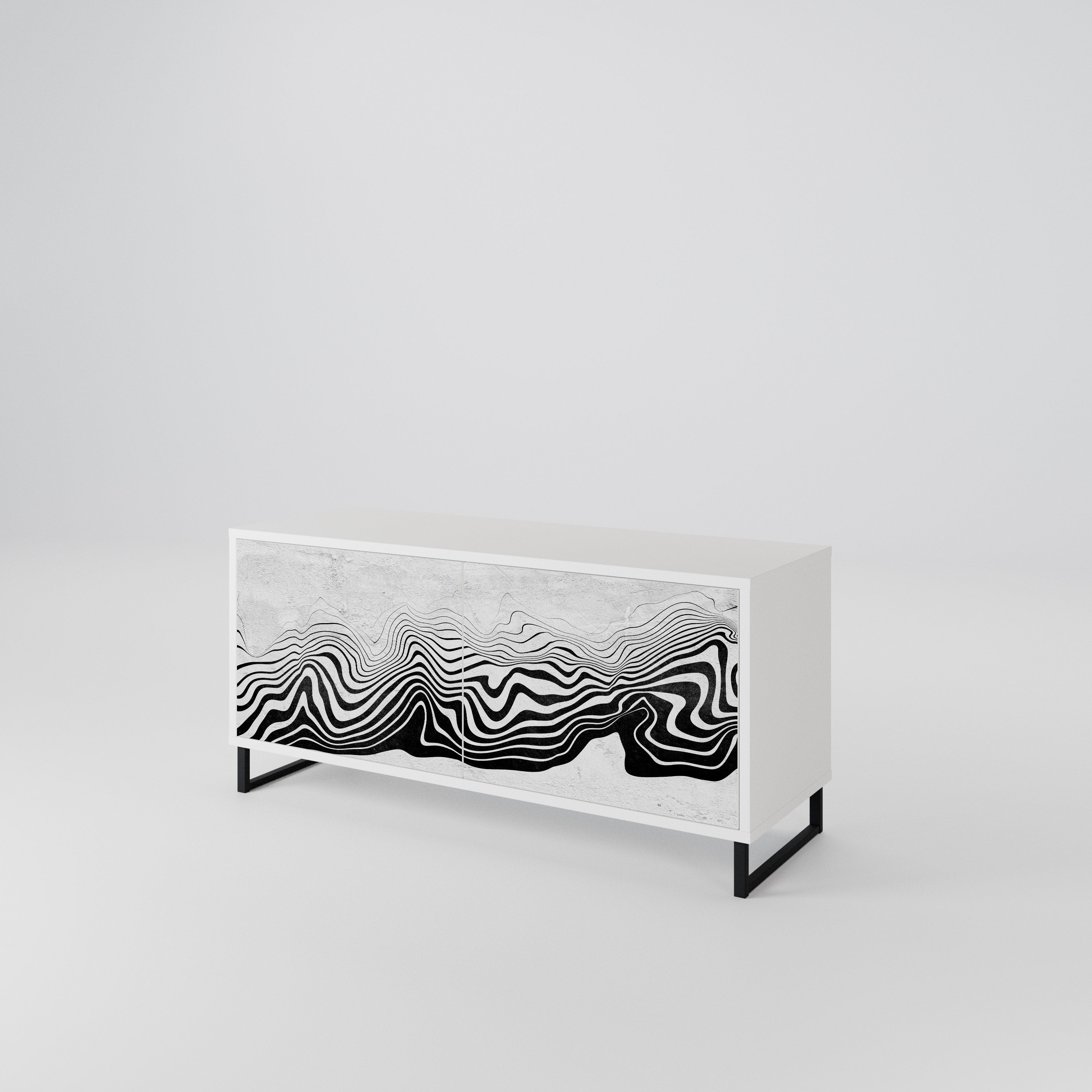 MONOCHROME MIRAGE Kompakt TV-bänk med 2 dörrar