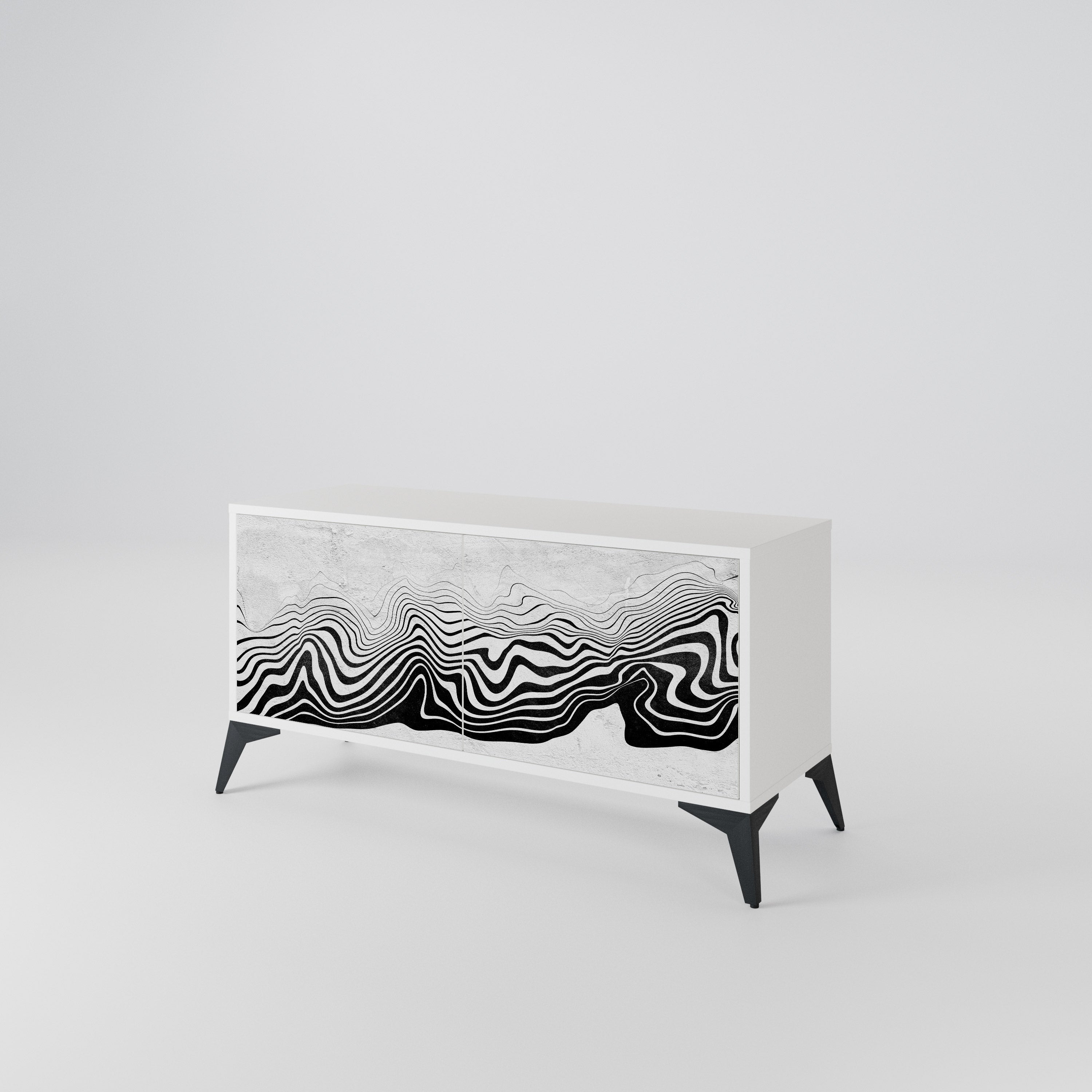 MONOCHROME MIRAGE Kompakt TV-bänk med 2 dörrar