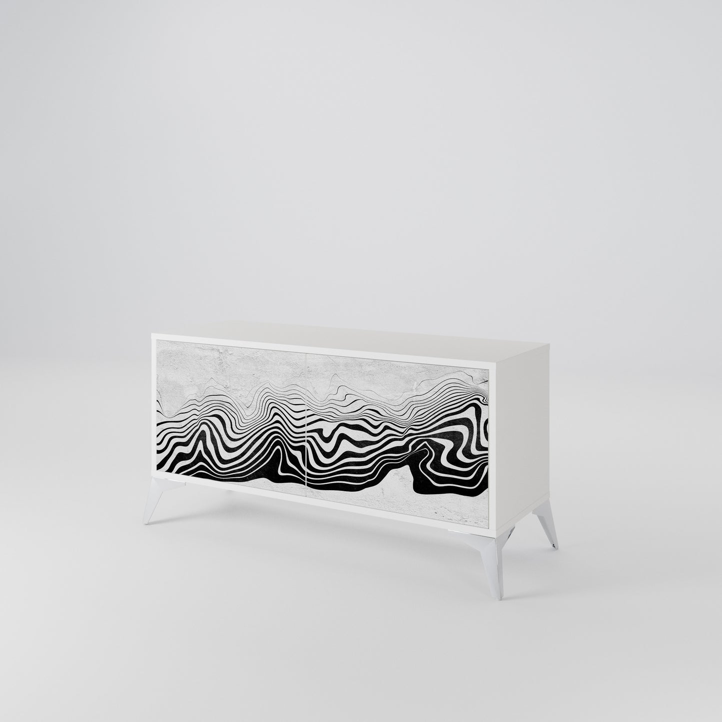 MONOCHROME MIRAGE Kompakt TV-bänk med 2 dörrar