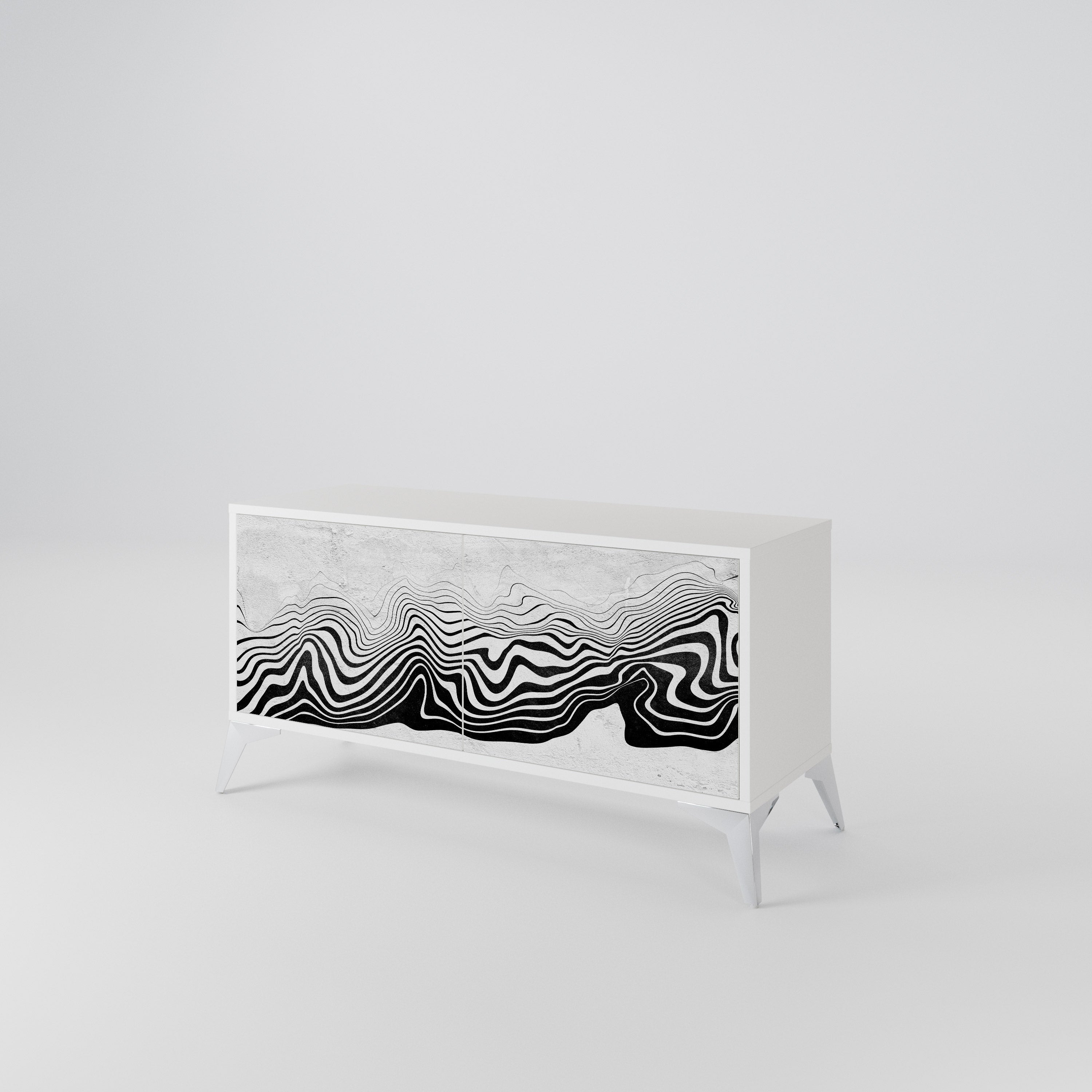 MONOCHROME MIRAGE Kompakt TV-bänk med 2 dörrar