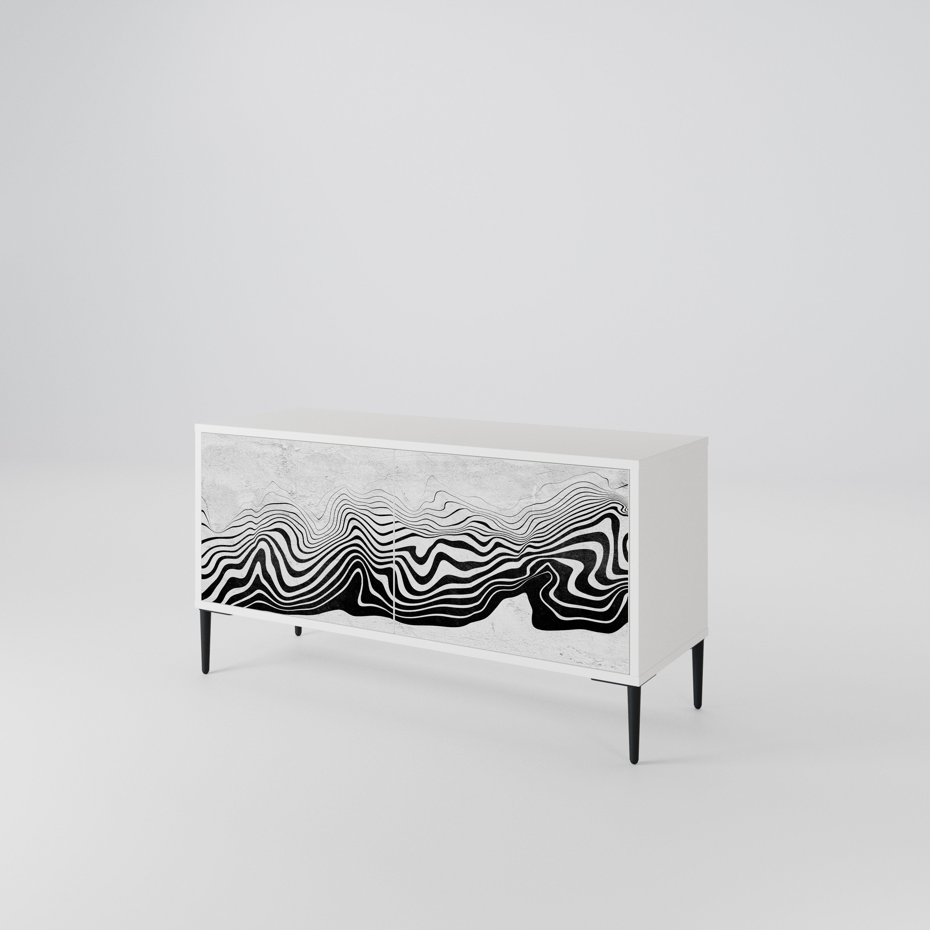 MONOCHROME MIRAGE Kompakt TV-bänk med 2 dörrar