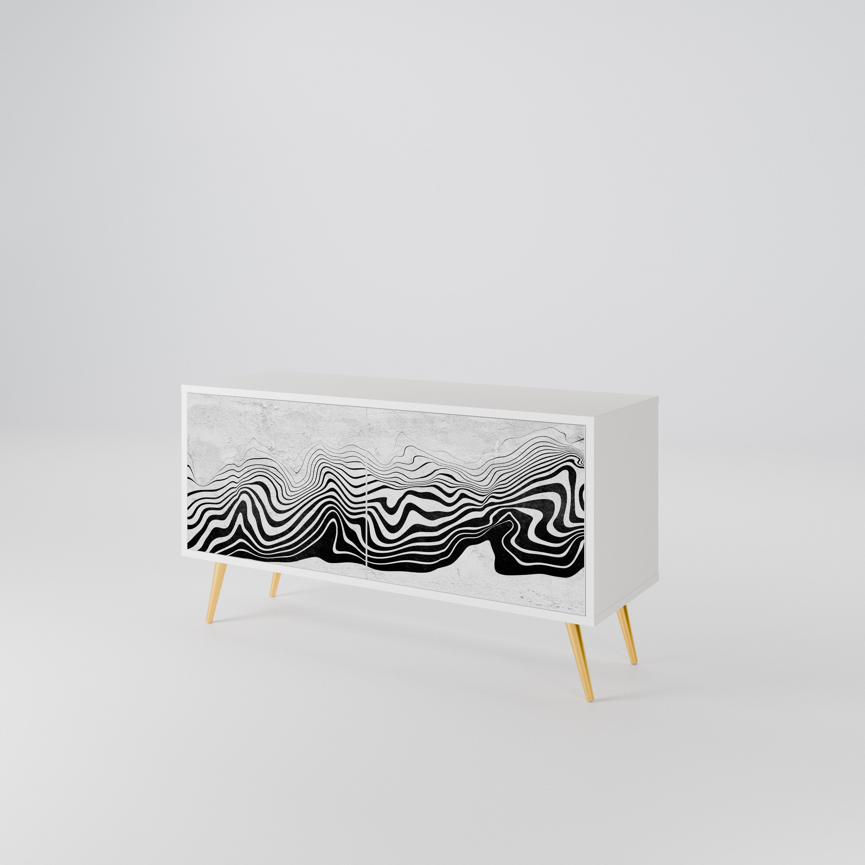MONOCHROME MIRAGE Kompakt TV-bänk med 2 dörrar