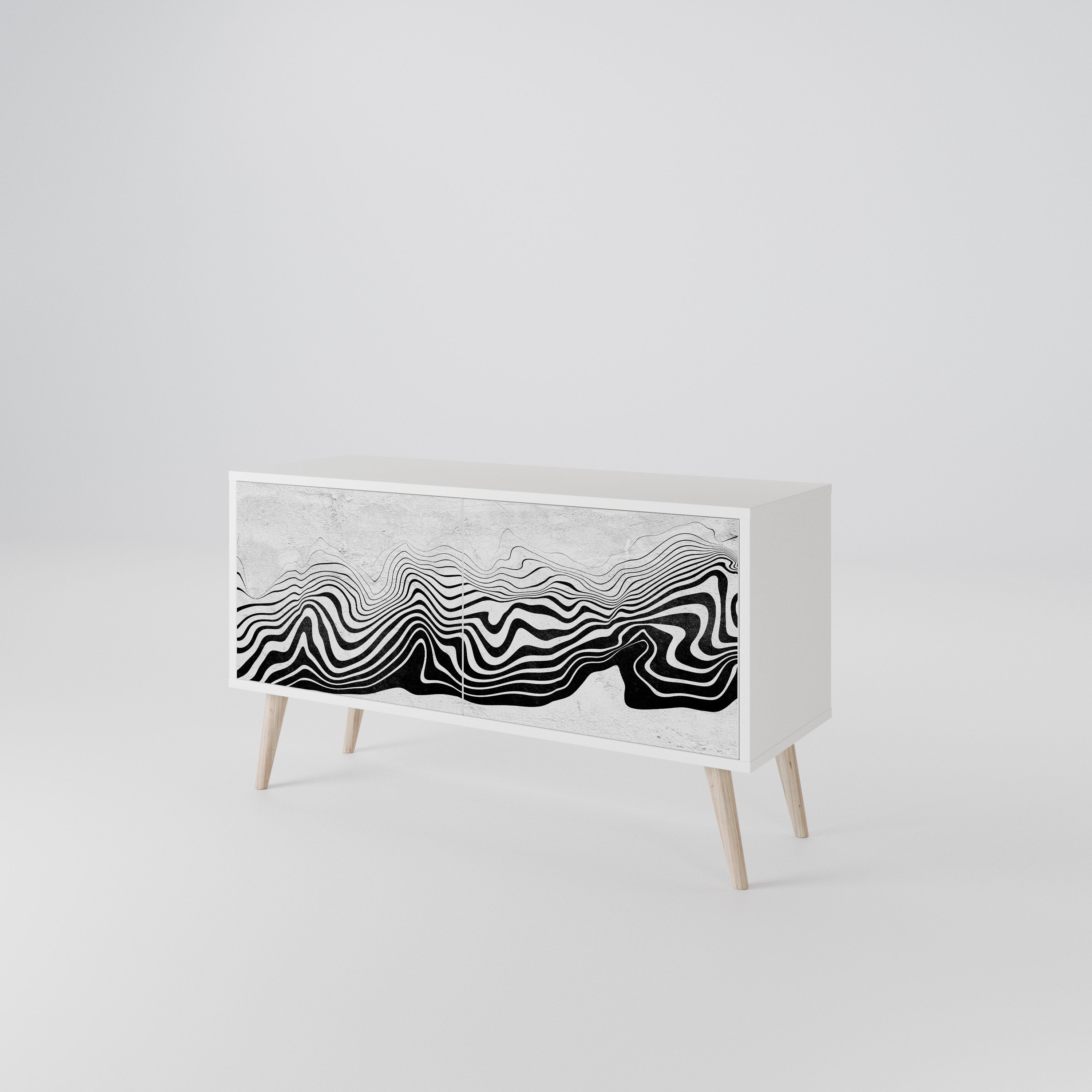 MONOCHROME MIRAGE Kompakt TV-bänk med 2 dörrar