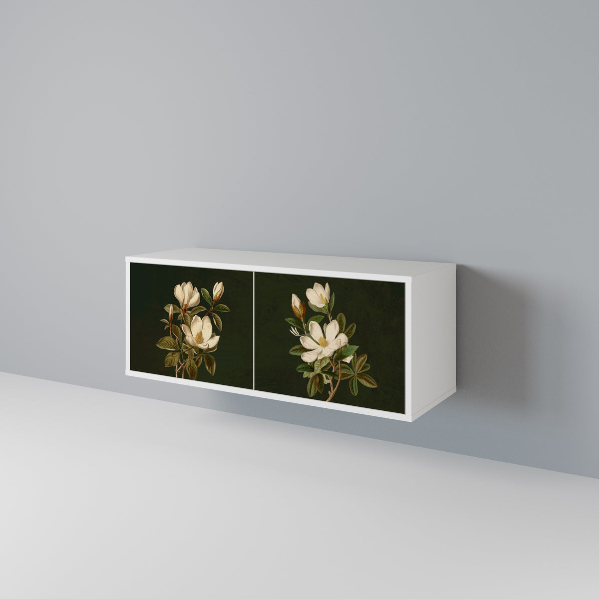 FLORAL NOIR Kompakt TV-bänk med 2 dörrar