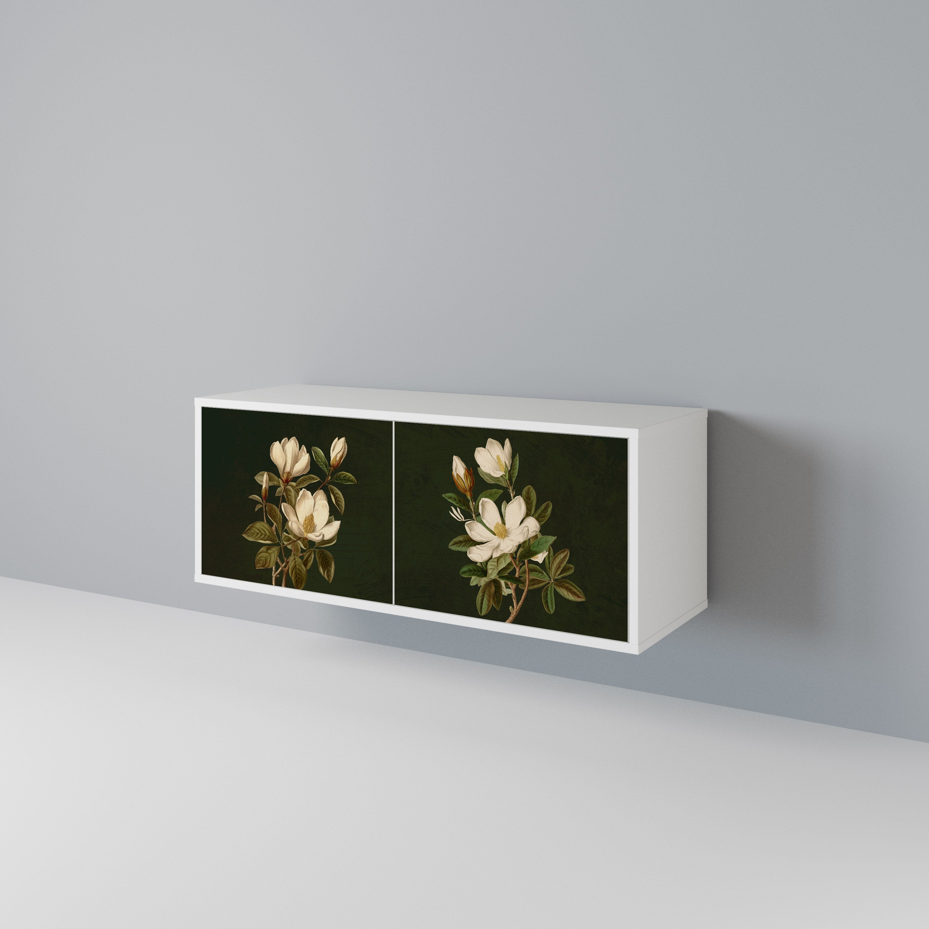 FLORAL NOIR Kompakt TV-bänk med 2 dörrar