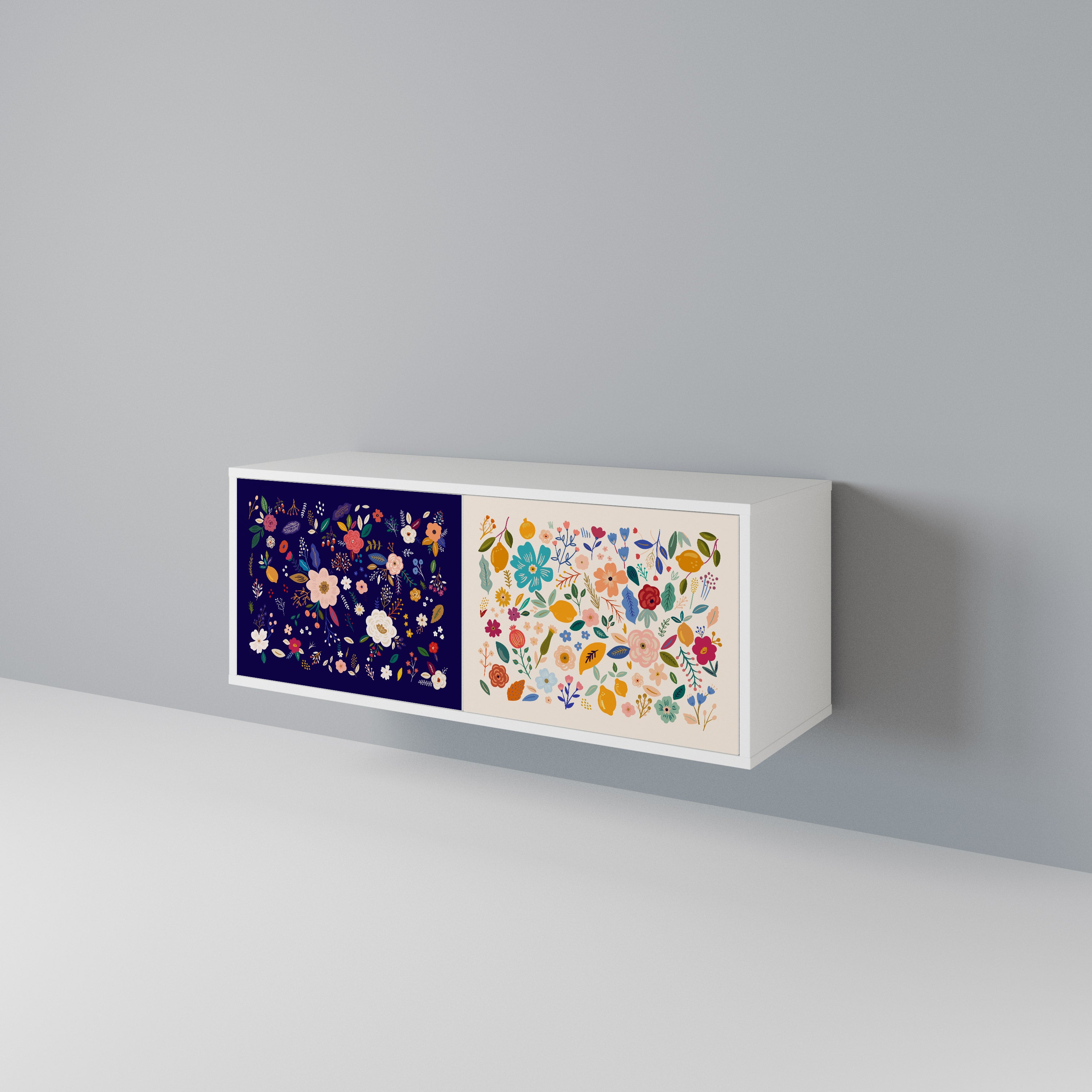 FLORAL COMBINATION Kompakt TV-bänk med 2 dörrar
