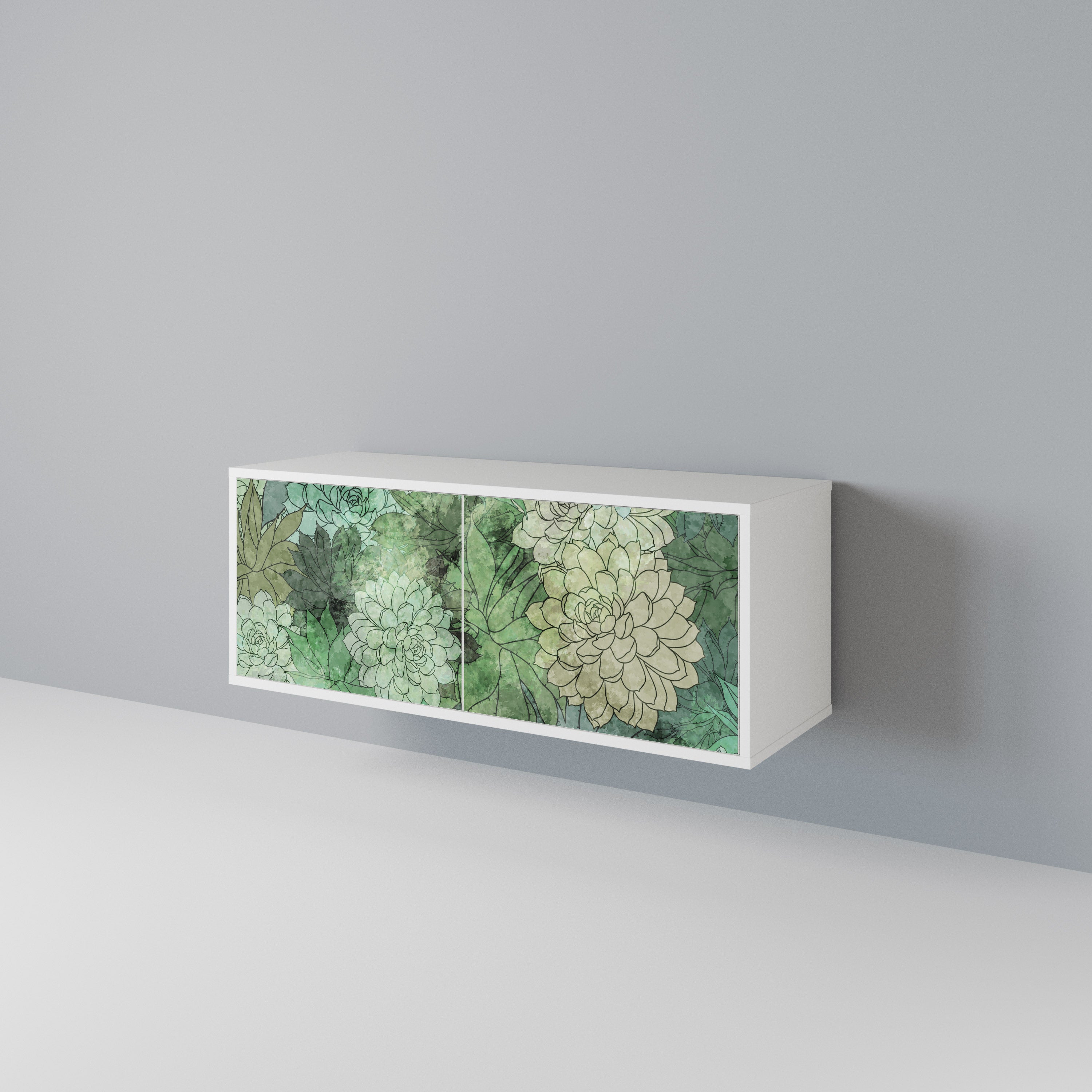 SUCCULENT CLUSTER Kompakt TV-bänk med 2 dörrar