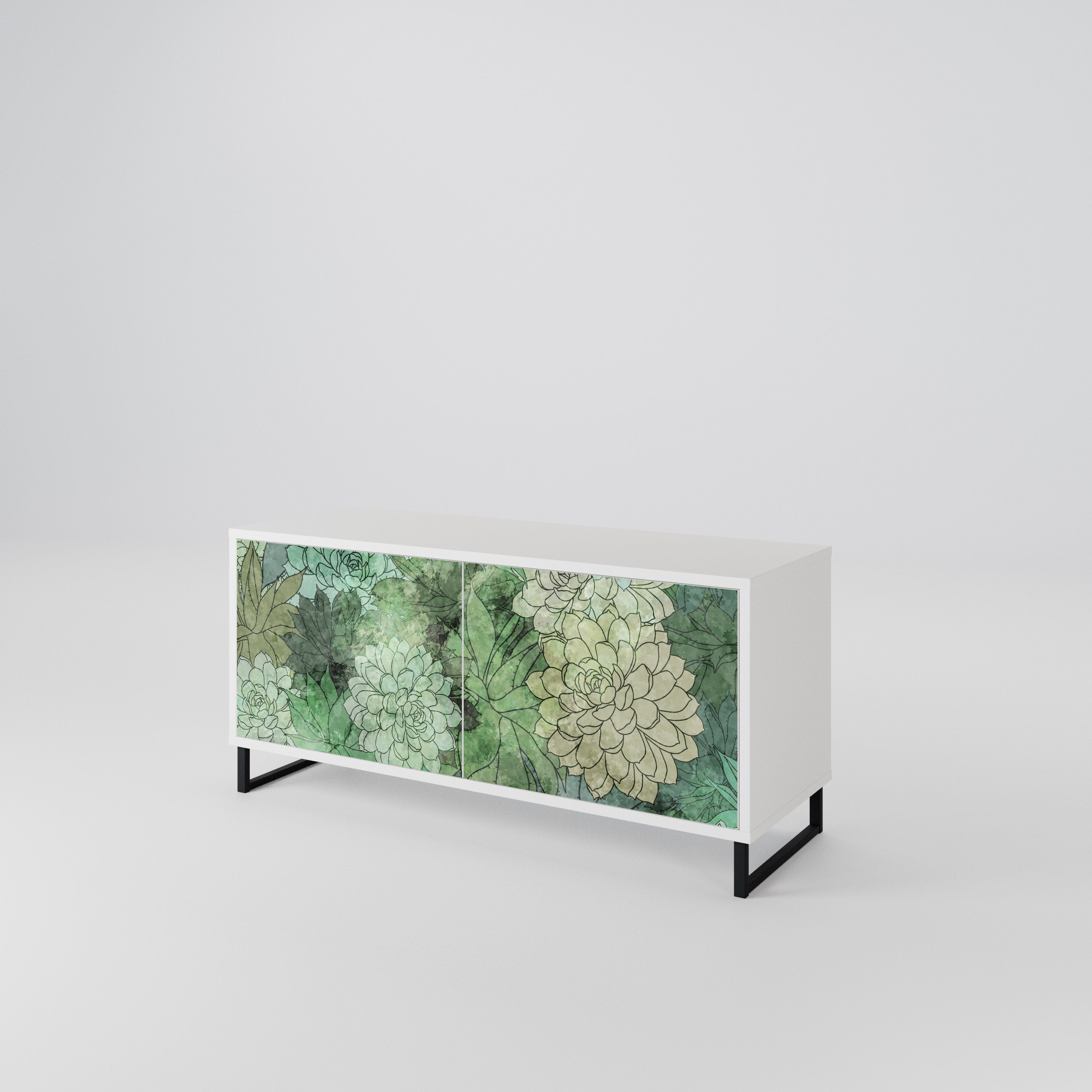 SUCCULENT CLUSTER Kompakt TV-bänk med 2 dörrar