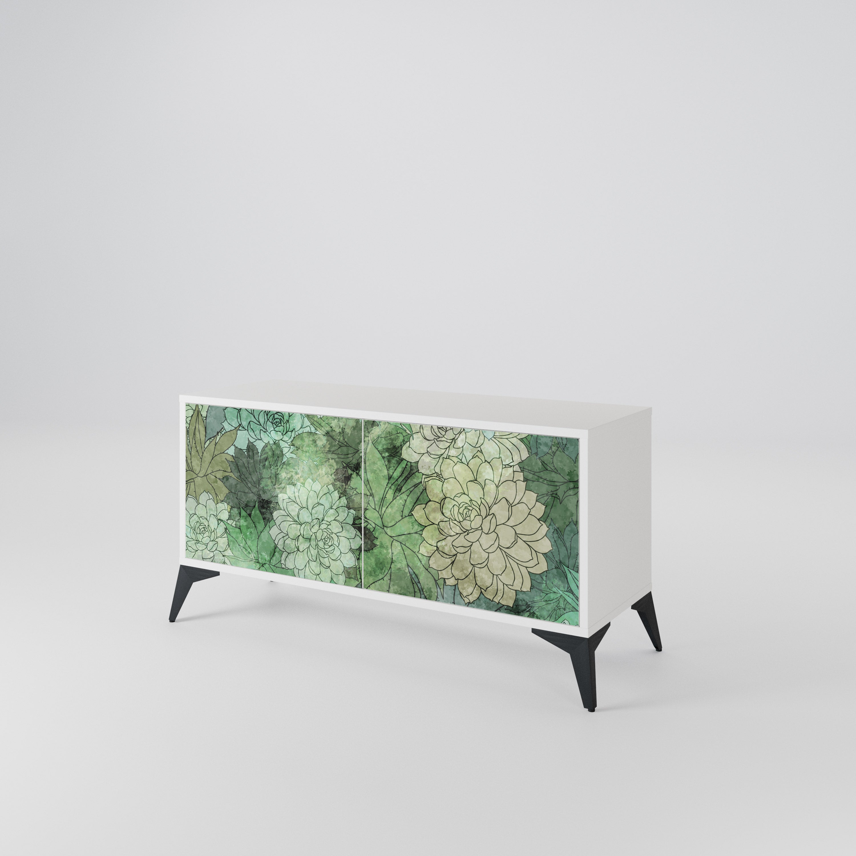 SUCCULENT CLUSTER Kompakt TV-bänk med 2 dörrar