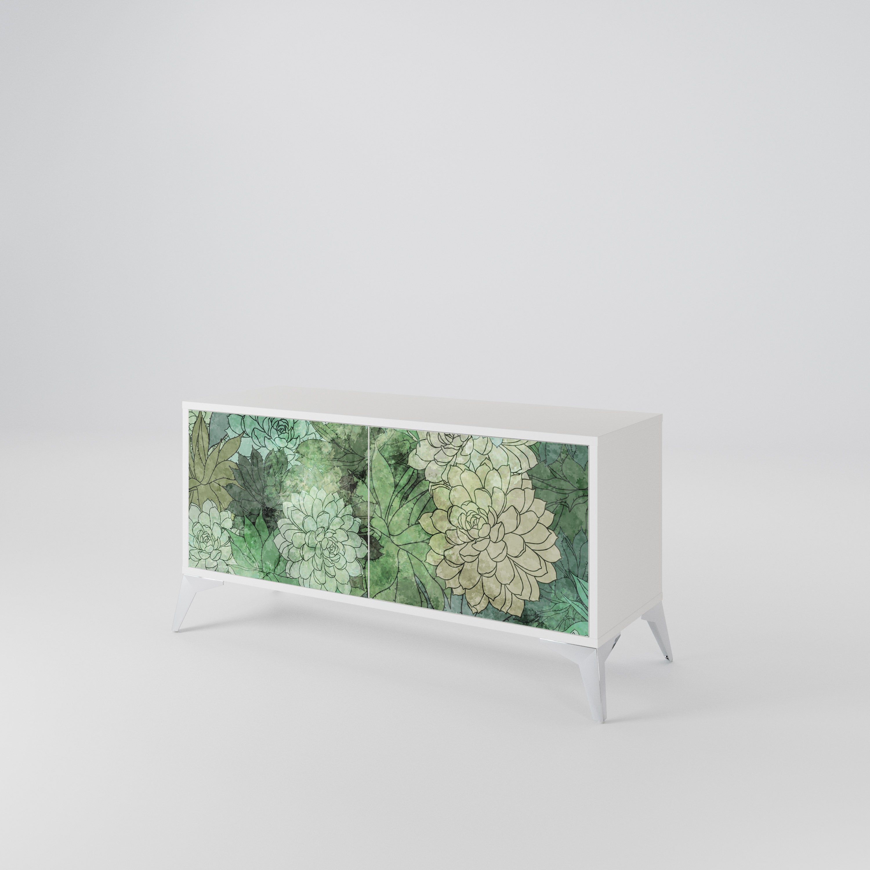 SUCCULENT CLUSTER Kompakt TV-bänk med 2 dörrar