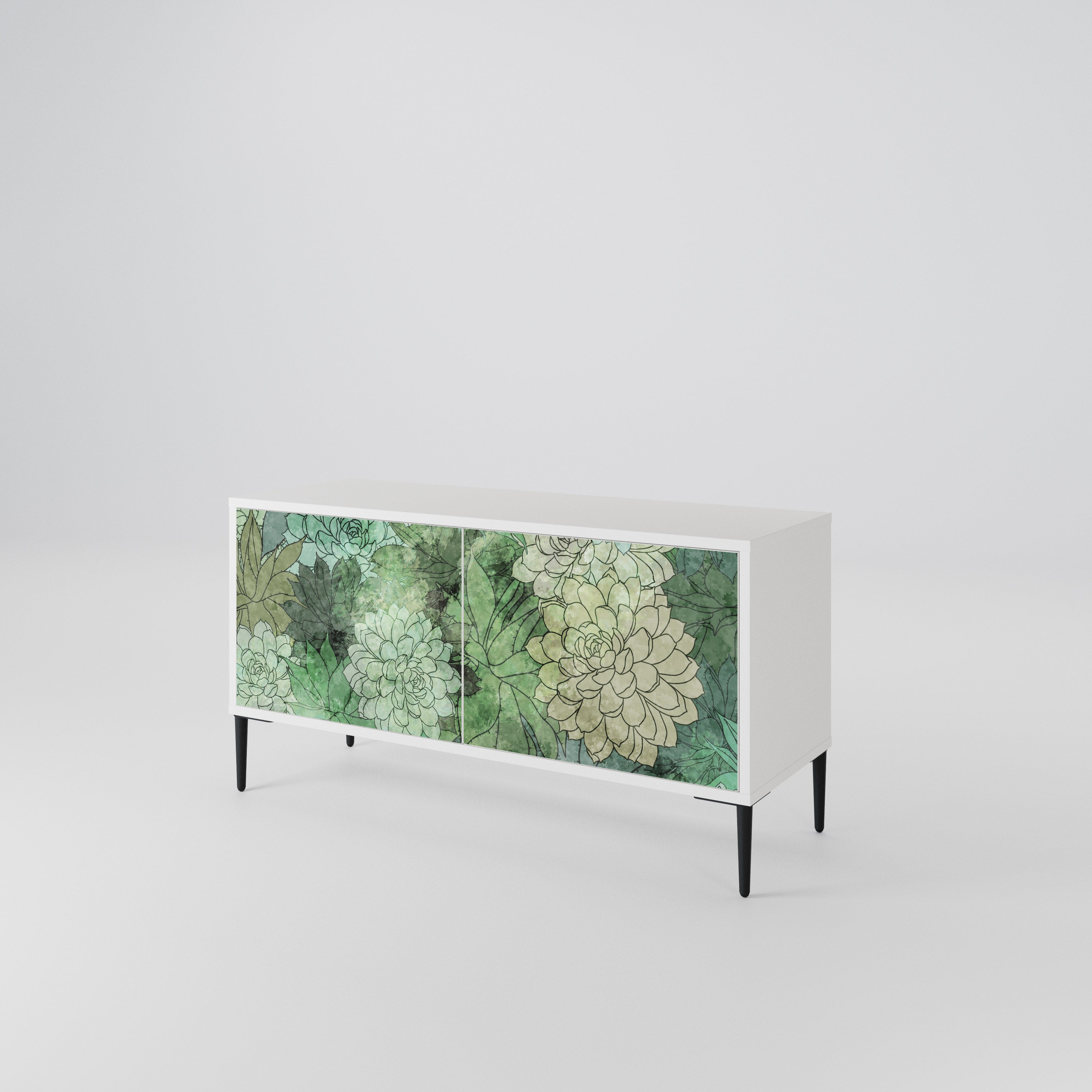 SUCCULENT CLUSTER Kompakt TV-bänk med 2 dörrar
