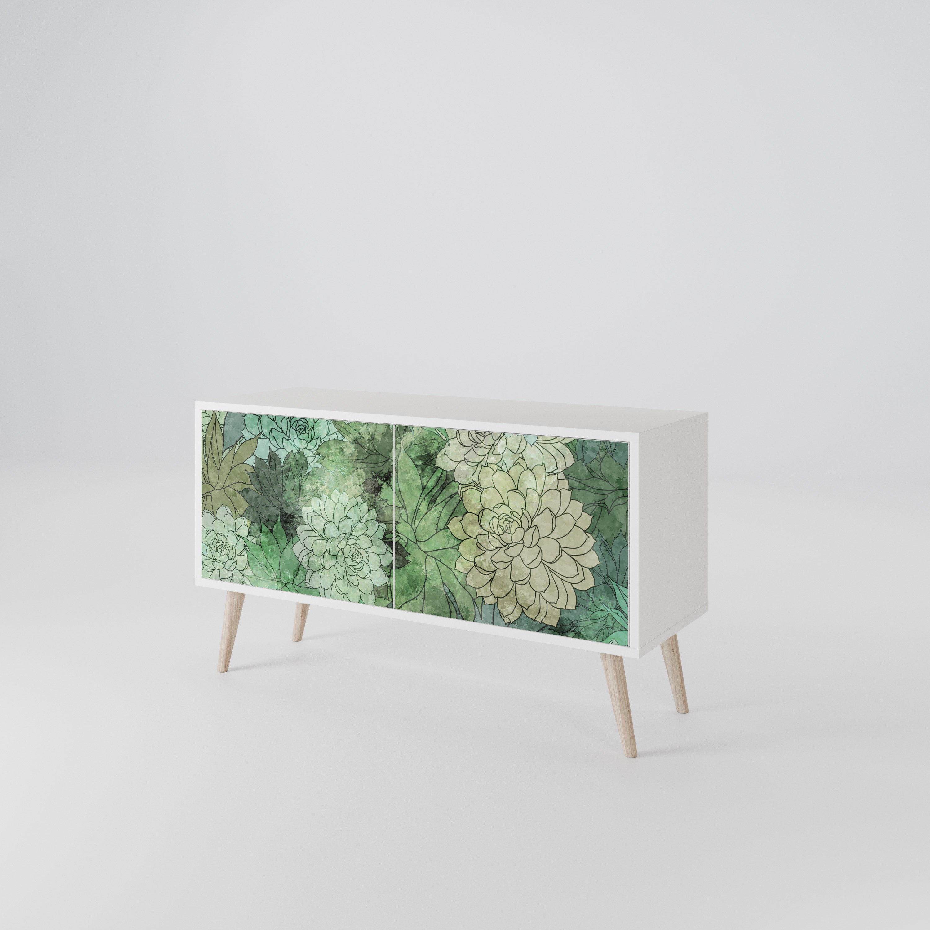 SUCCULENT CLUSTER Kompakt TV-bänk med 2 dörrar