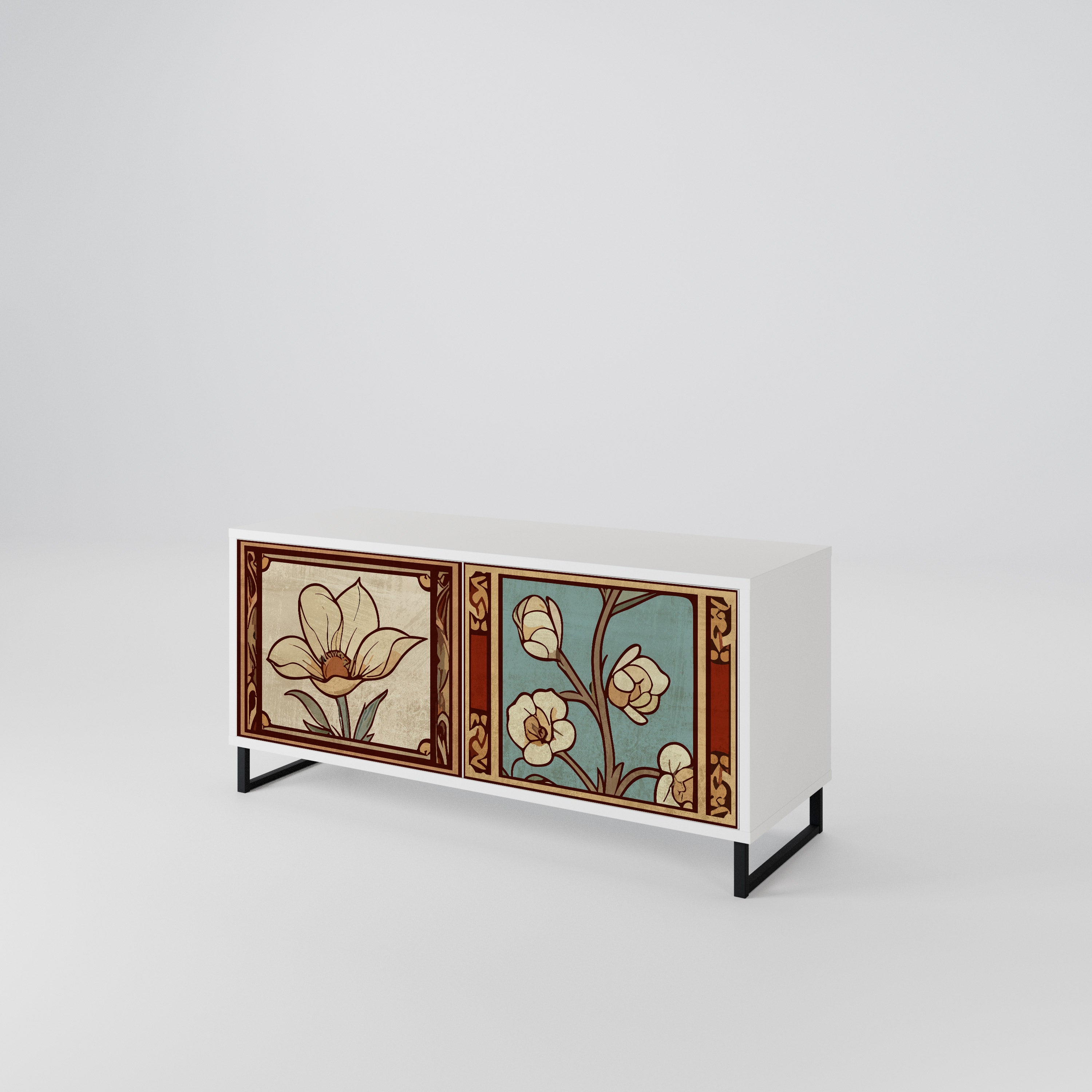 TIMELESS FLORA Compact 2-Door TV Cabinet