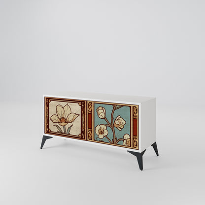 TIMELESS FLORA Kompakt TV-bänk med 2 dörrar