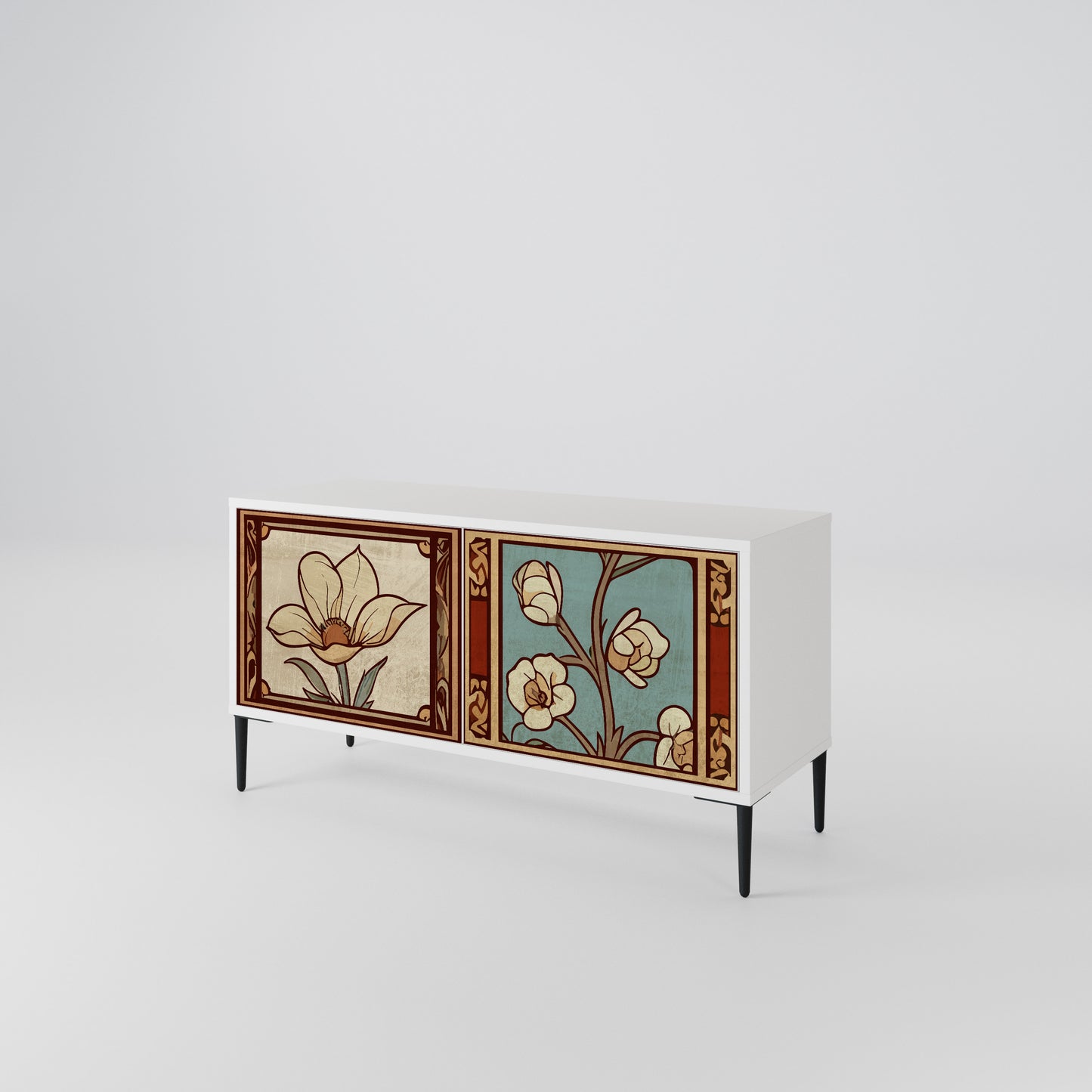TIMELESS FLORA Kompakt TV-bänk med 2 dörrar