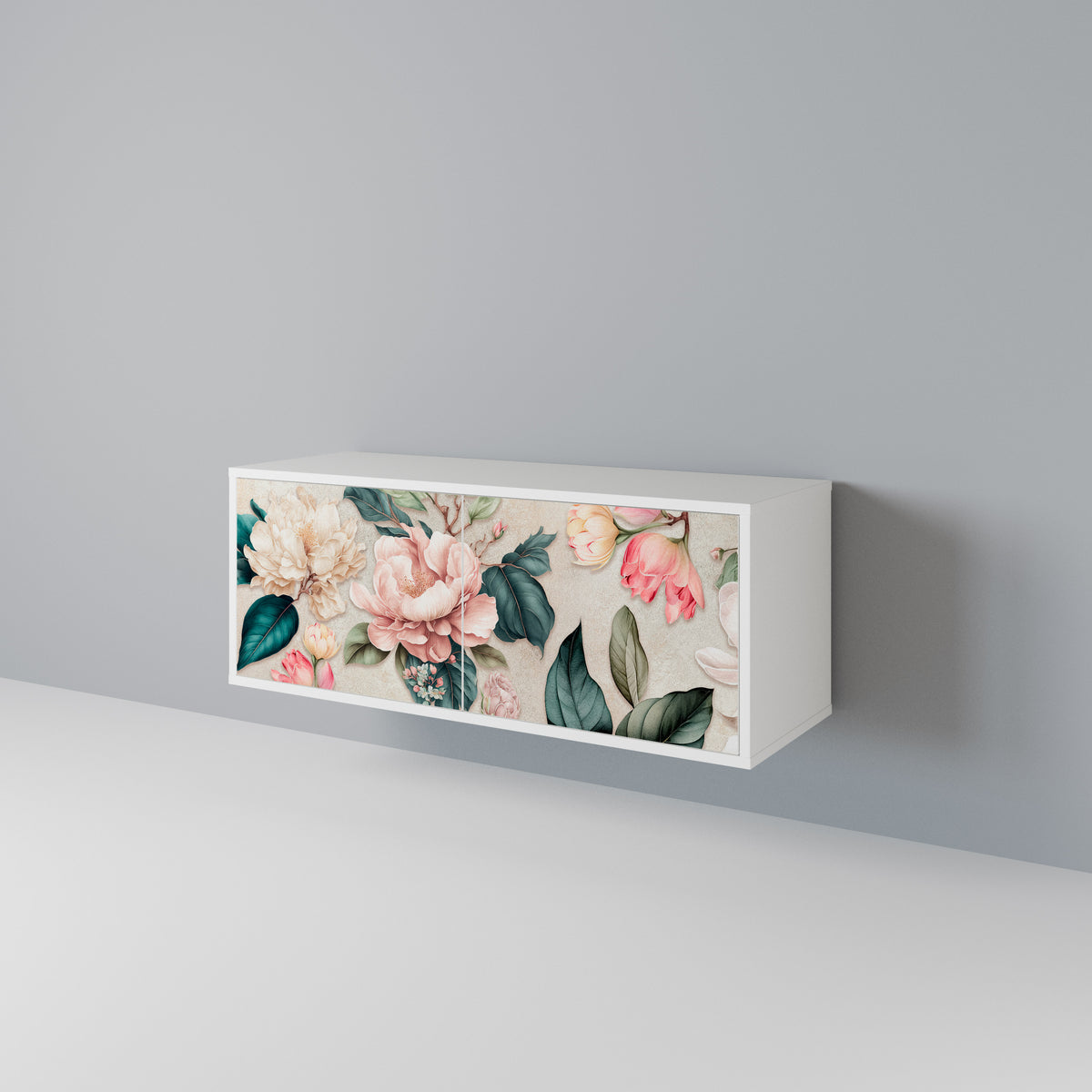 FLORAL GRACE Kompakt TV-bänk med 2 dörrar