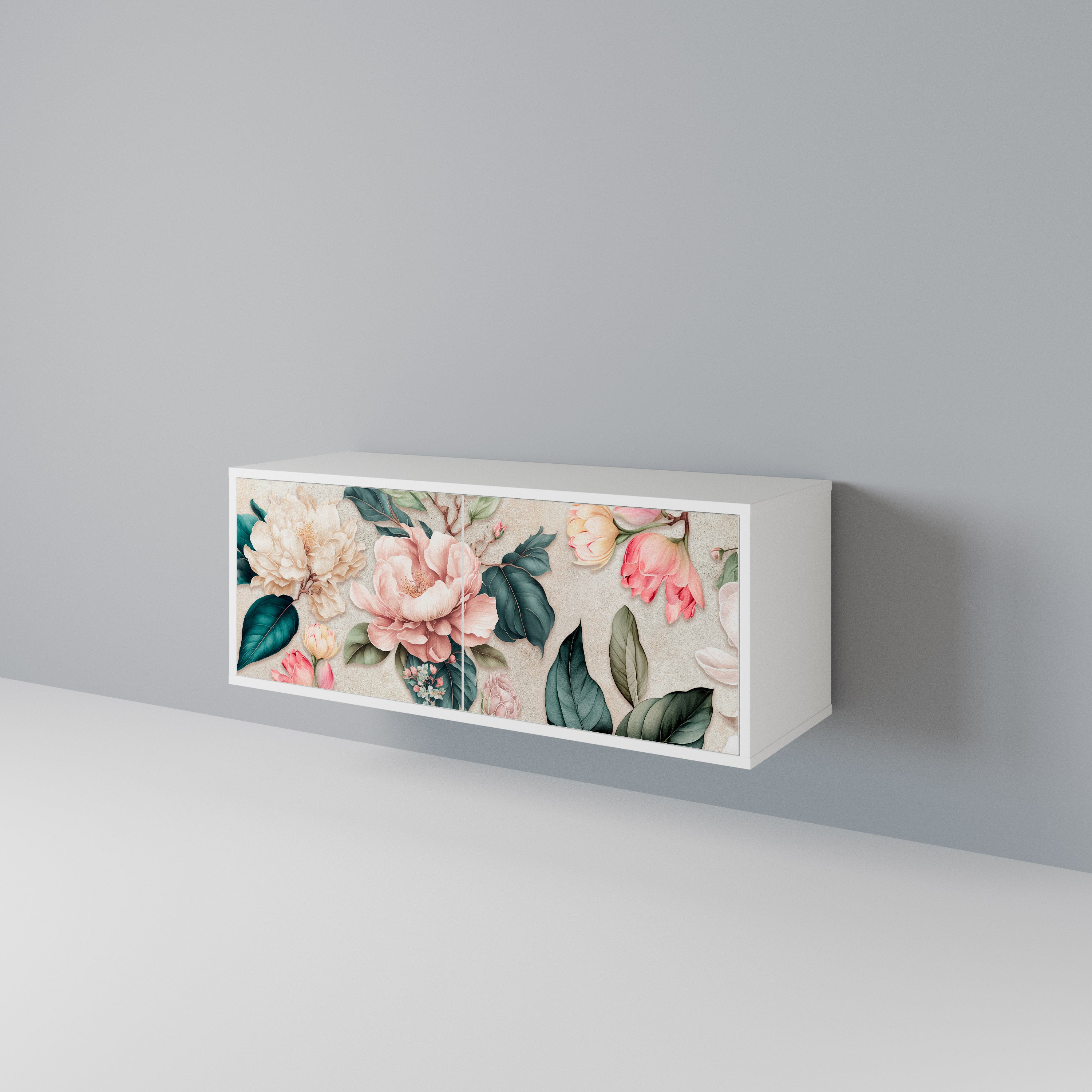 FLORAL GRACE Kompakt TV-bänk med 2 dörrar