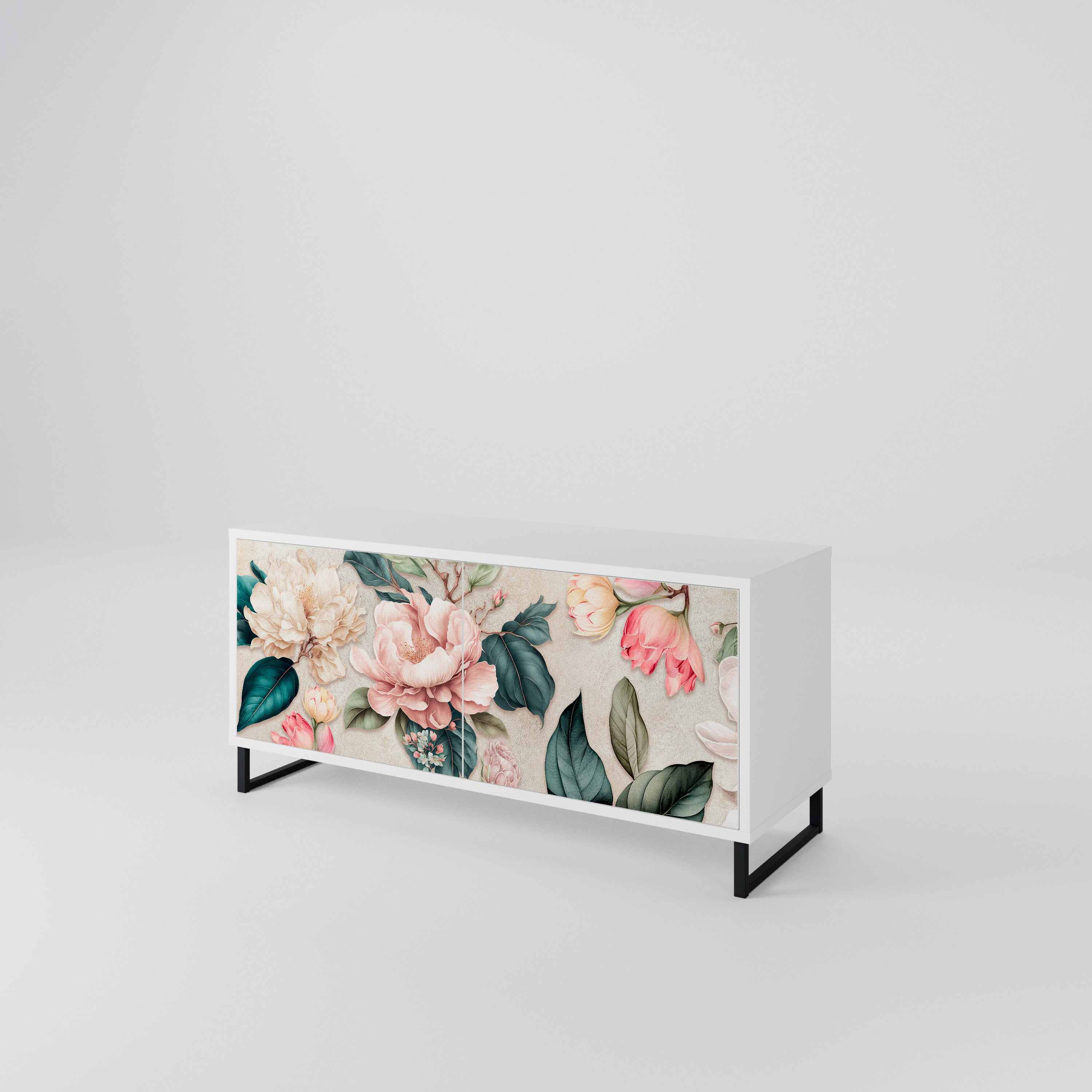 FLORAL GRACE Kompakt TV-bänk med 2 dörrar