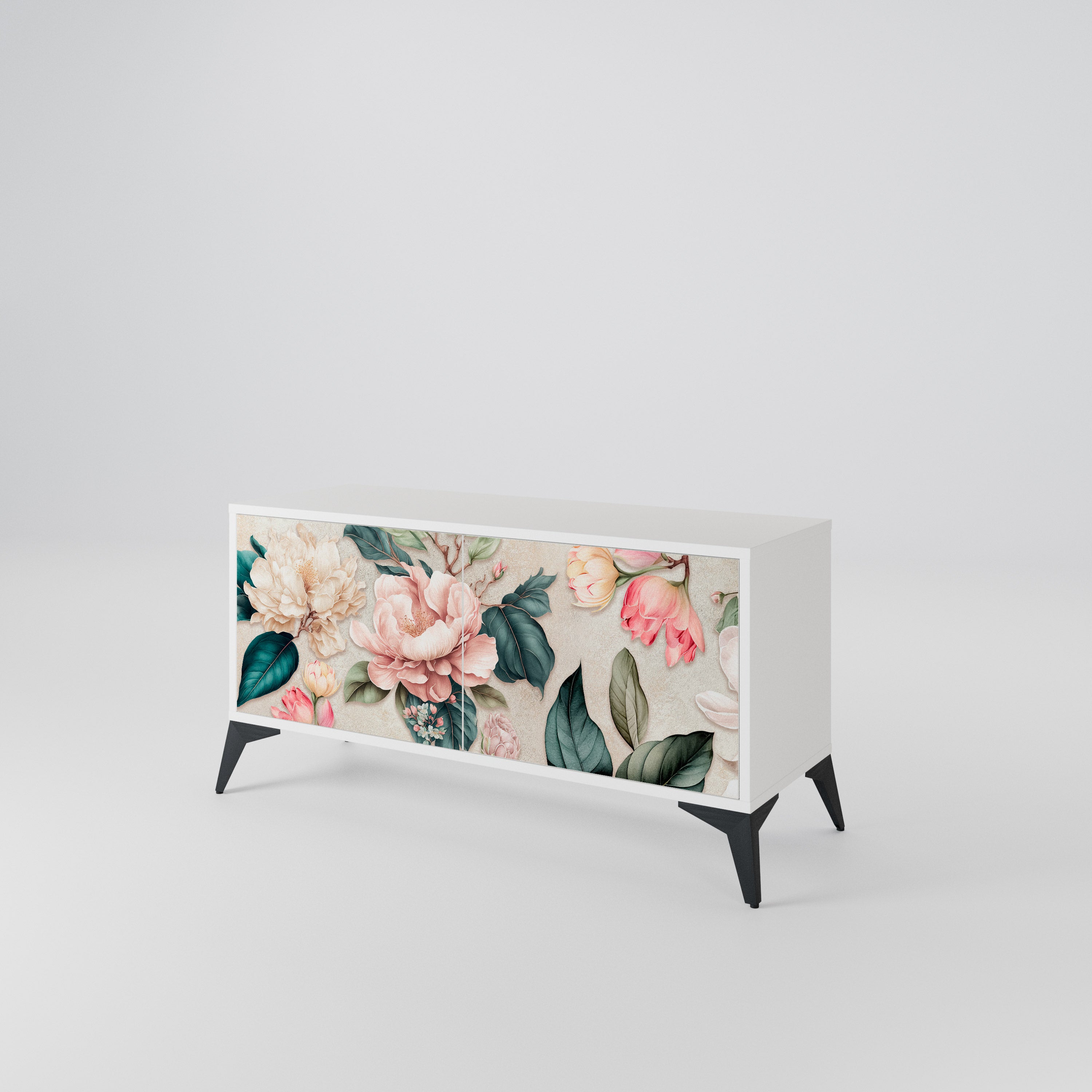 FLORAL GRACE Kompakt TV-bänk med 2 dörrar