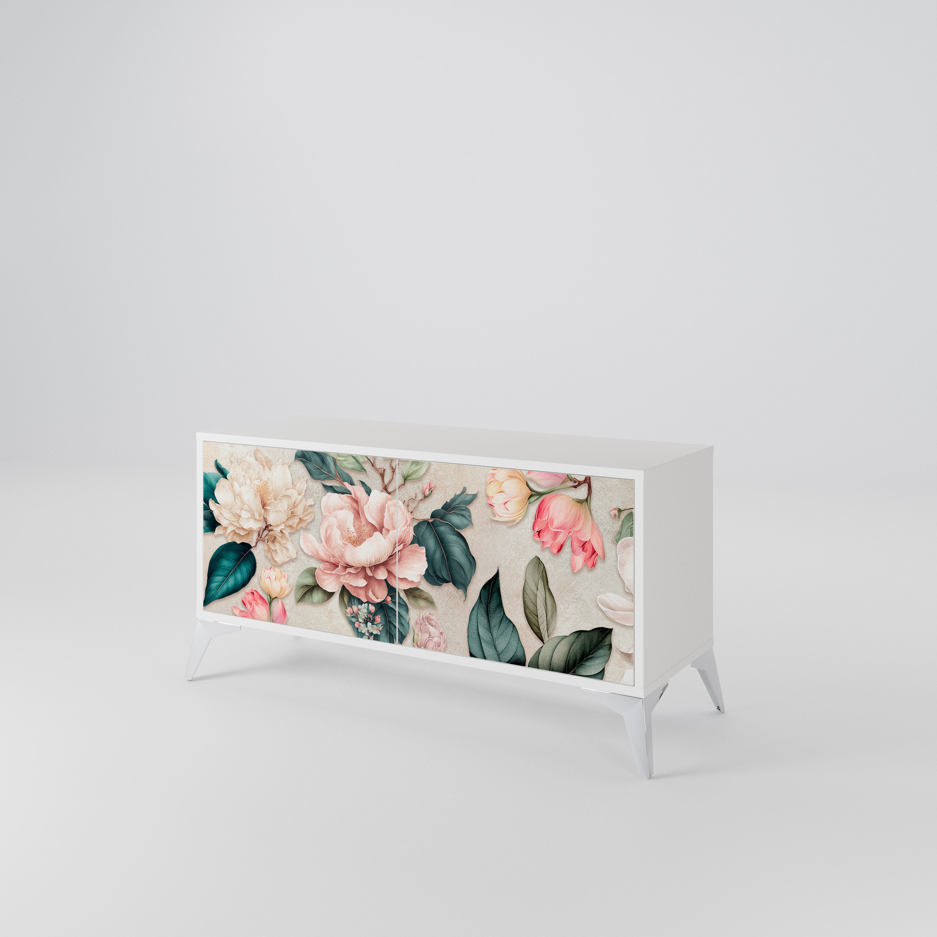 FLORAL GRACE Kompakt TV-bänk med 2 dörrar